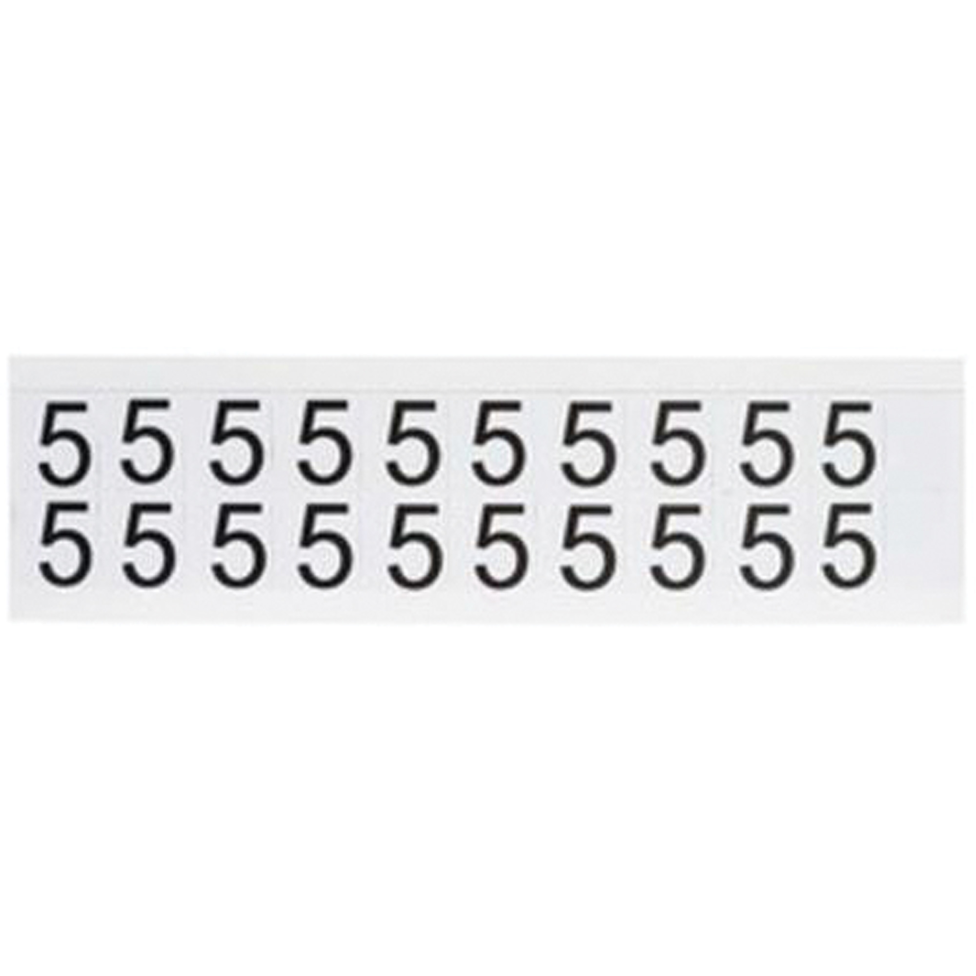 Étiquettes de lettres et chiffres individuels, 5, 5/8" h, Noir sur blanc