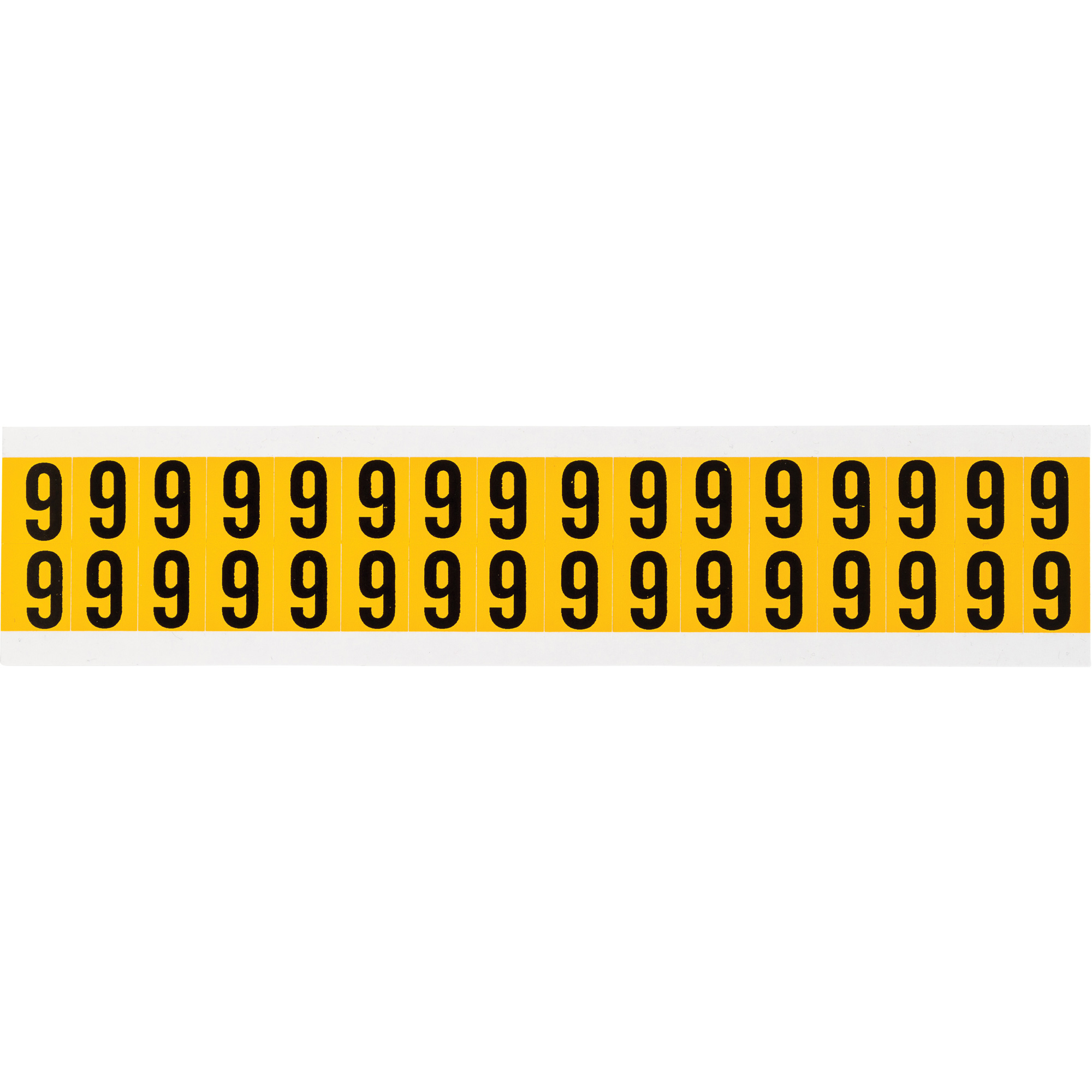 Étiquettes de lettres et chiffres individuels, 6, 5/8" h, Noir sur jaune