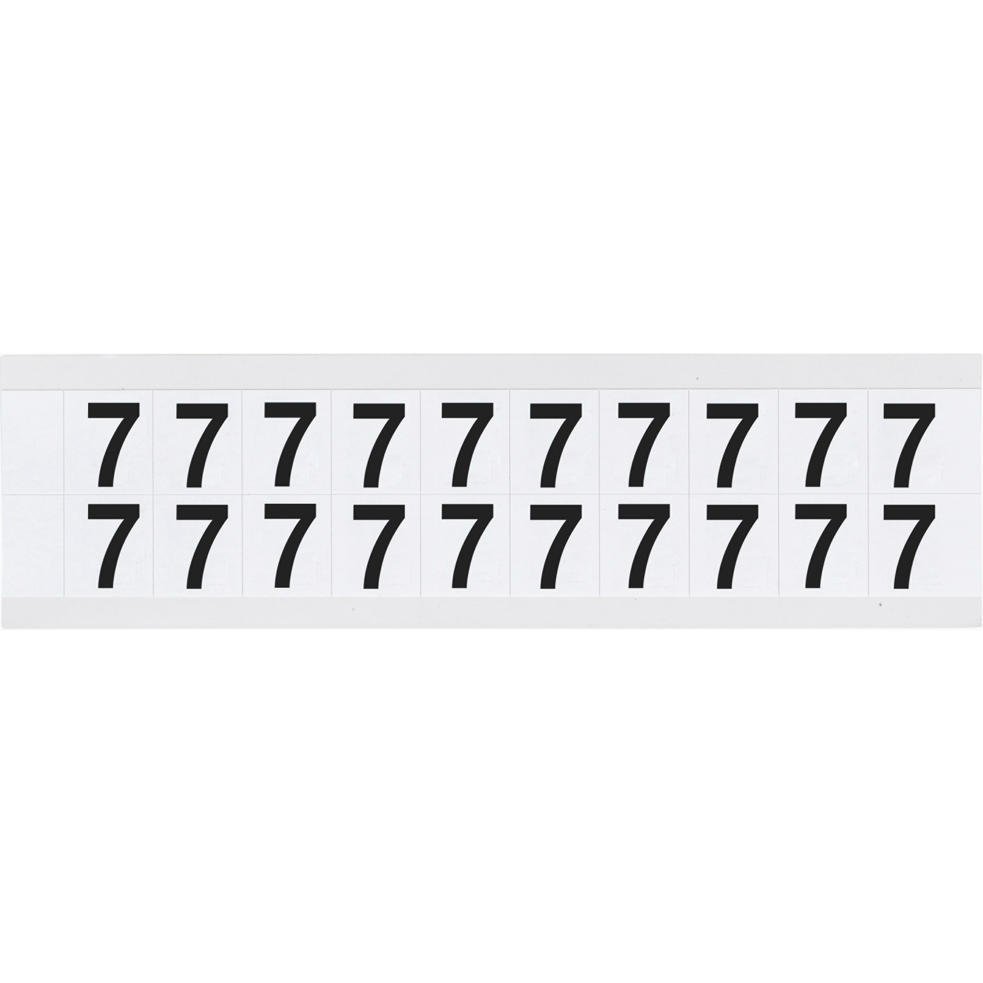 Étiquettes de lettres et chiffres individuels, 7, 5/8" h, Noir sur blanc