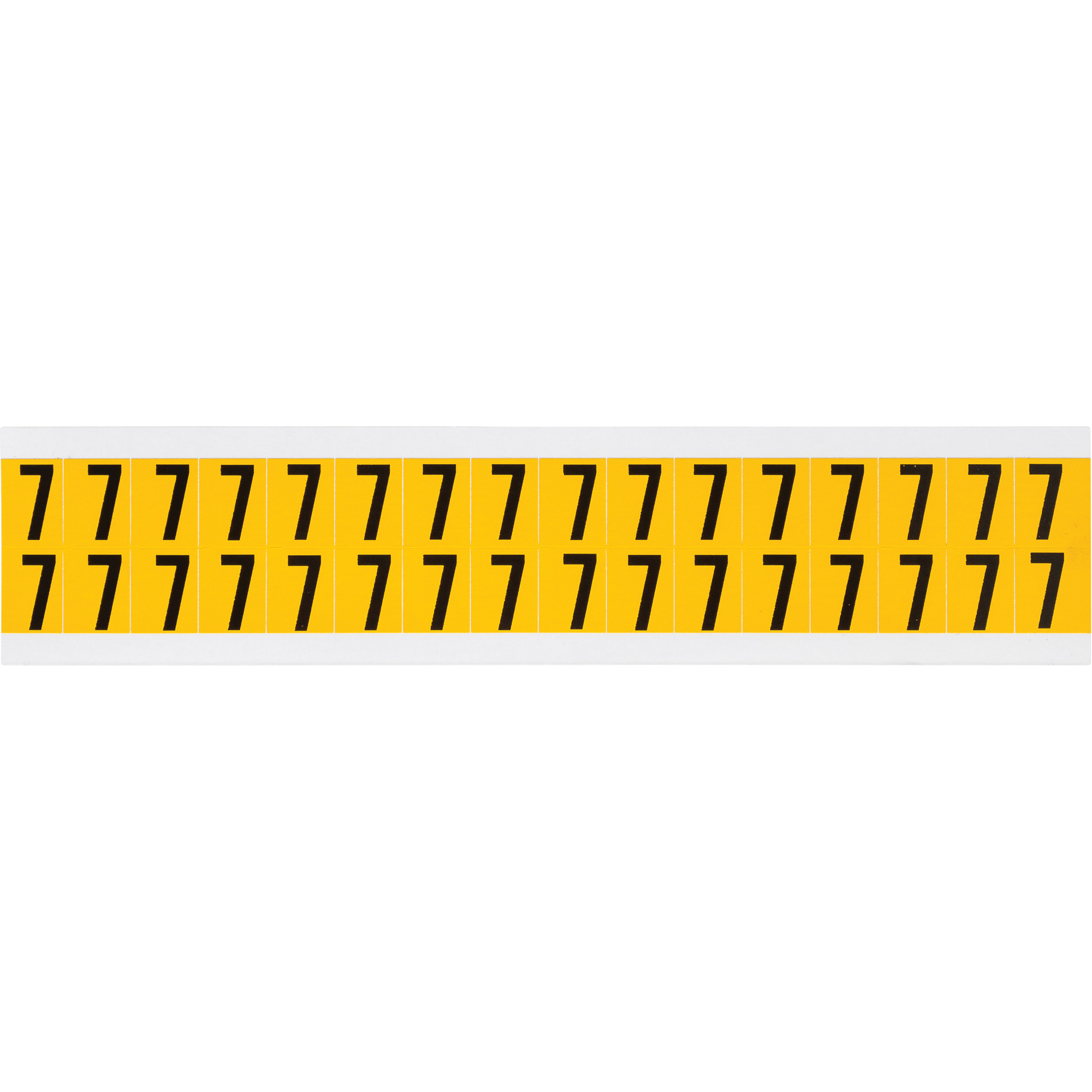 Étiquettes de lettres et chiffres individuels, 7, 5/8" h, Noir sur jaune