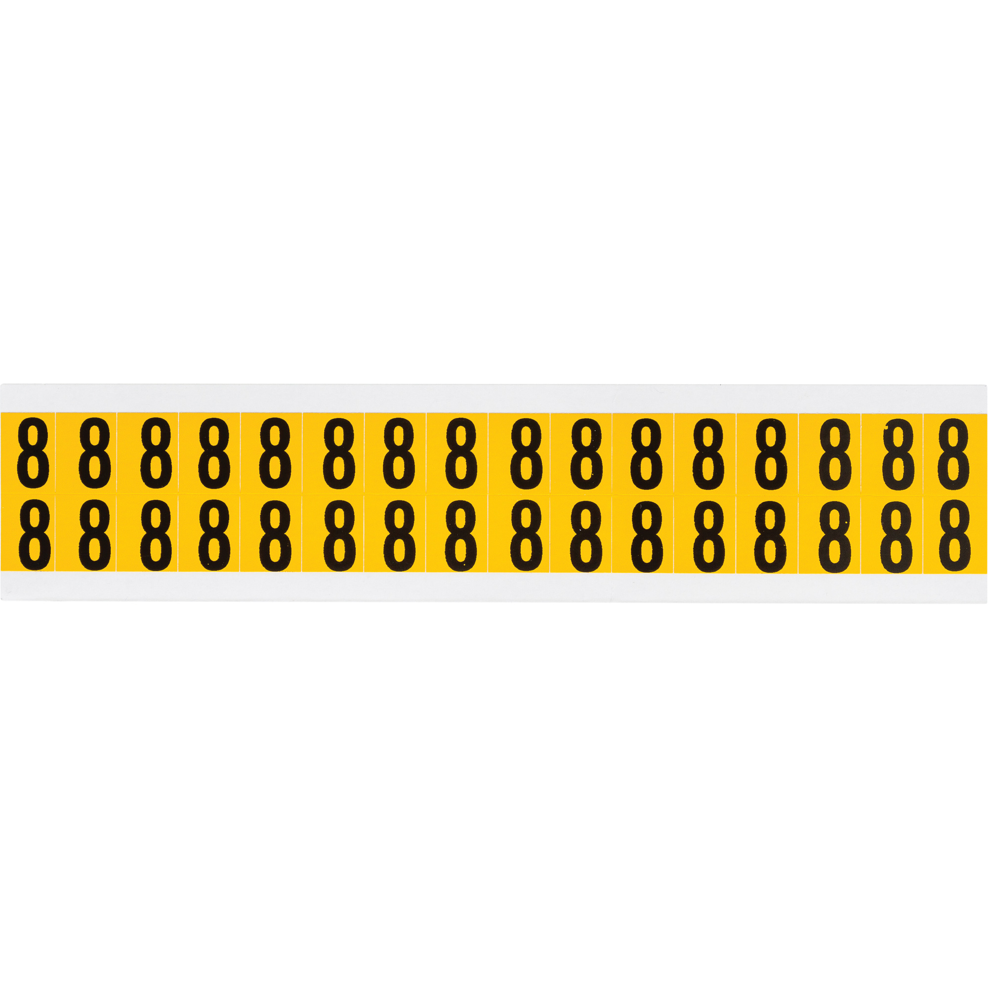 Étiquettes de lettres et chiffres individuels, 8, 5/8" h, Noir sur jaune