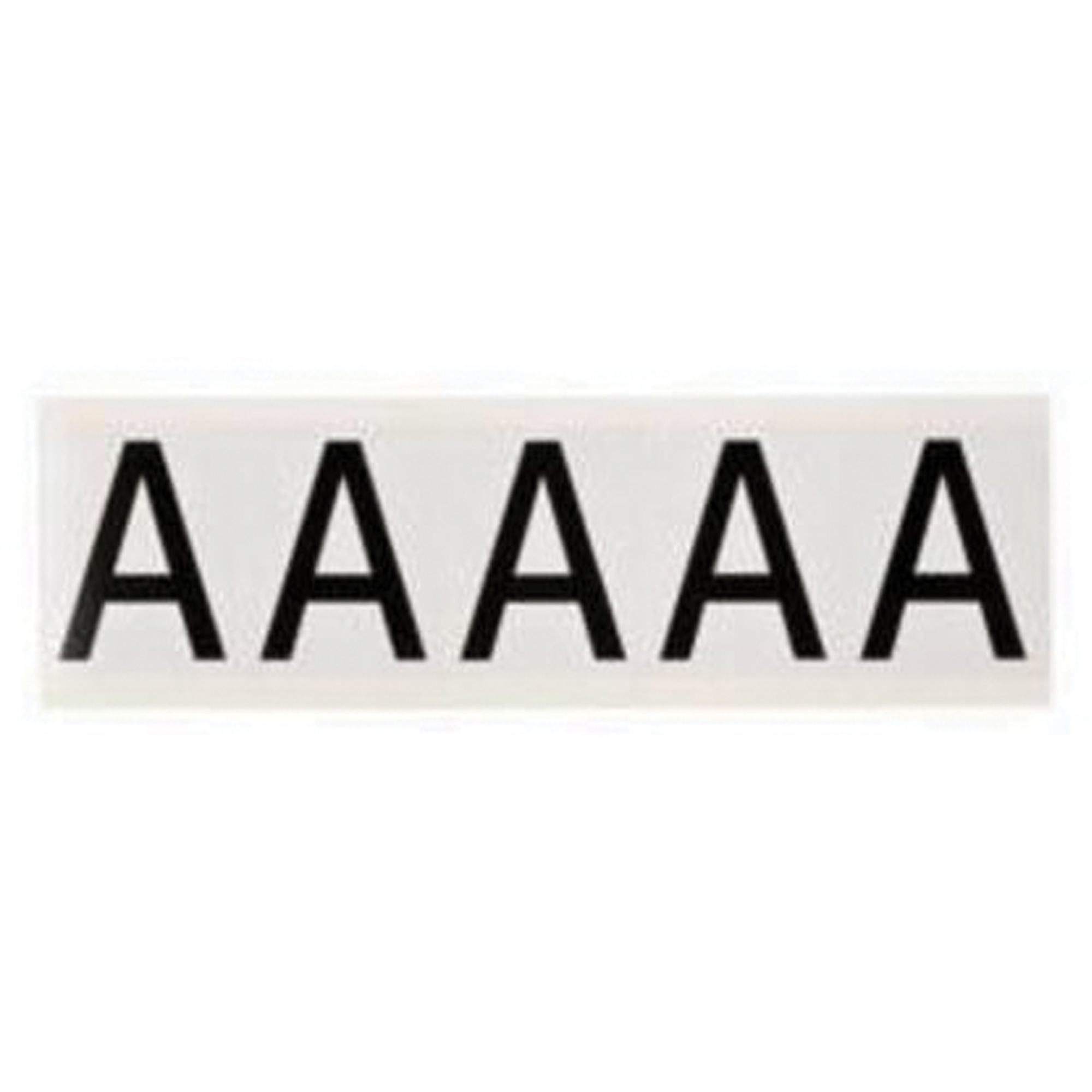 Étiquettes de lettres et chiffres individuels, A, 2" h, Noir sur blanc