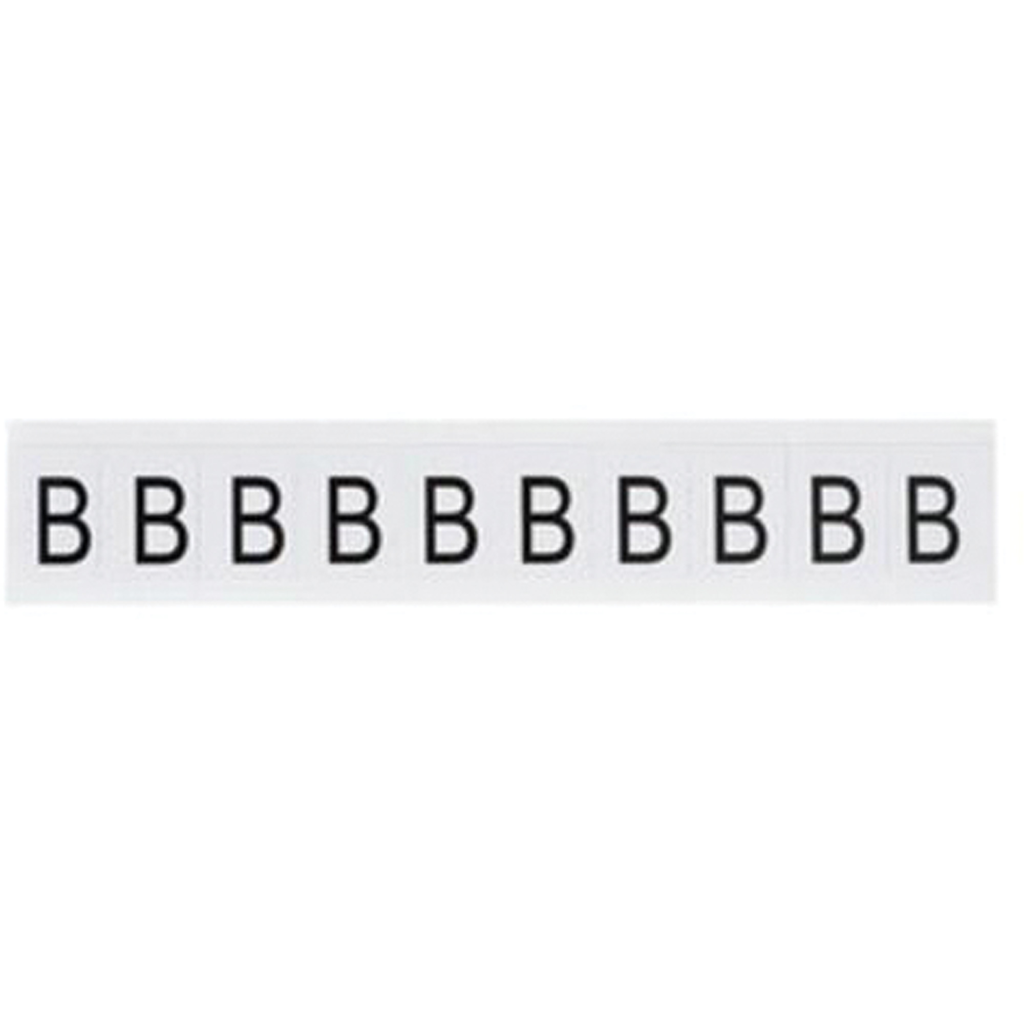 Étiquettes de lettres et chiffres individuels, B, 1" h, Noir sur blanc