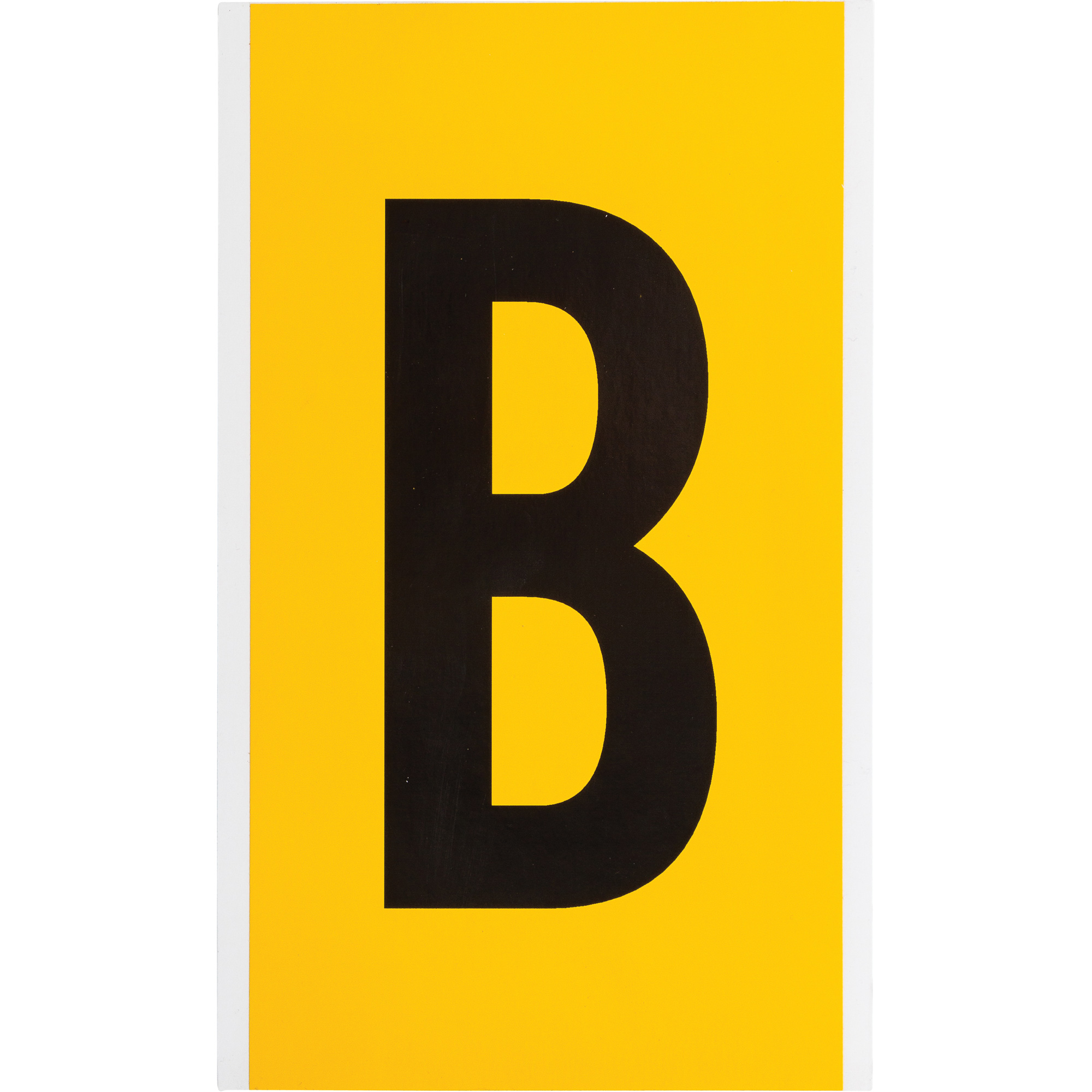 Étiquettes de lettres et chiffres individuels, B, 6" h, Noir sur jaune