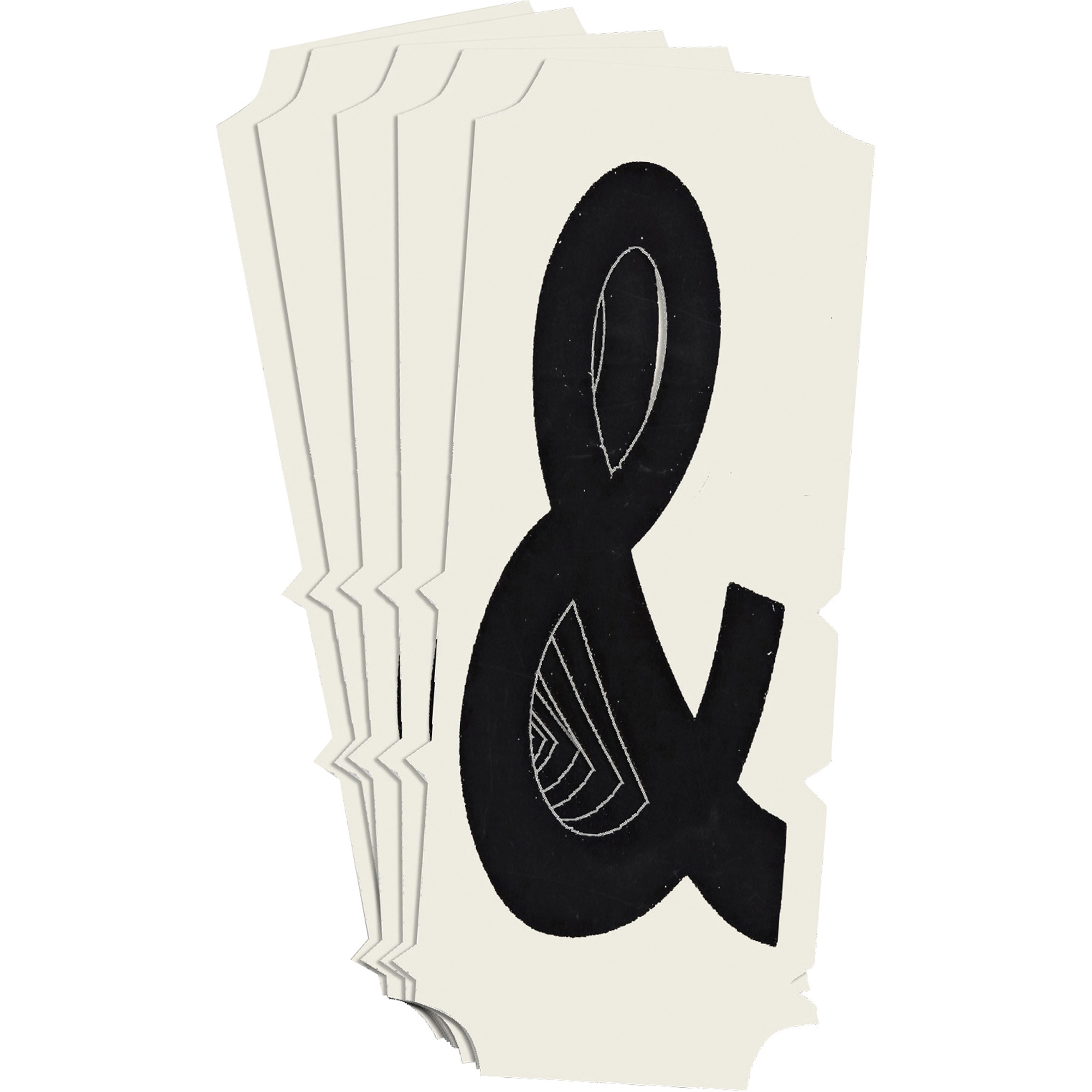 Étiquettes de lettres et chiffres individuels condensés Quick-AlignMD, Perluète (&), 2" h, Noir
