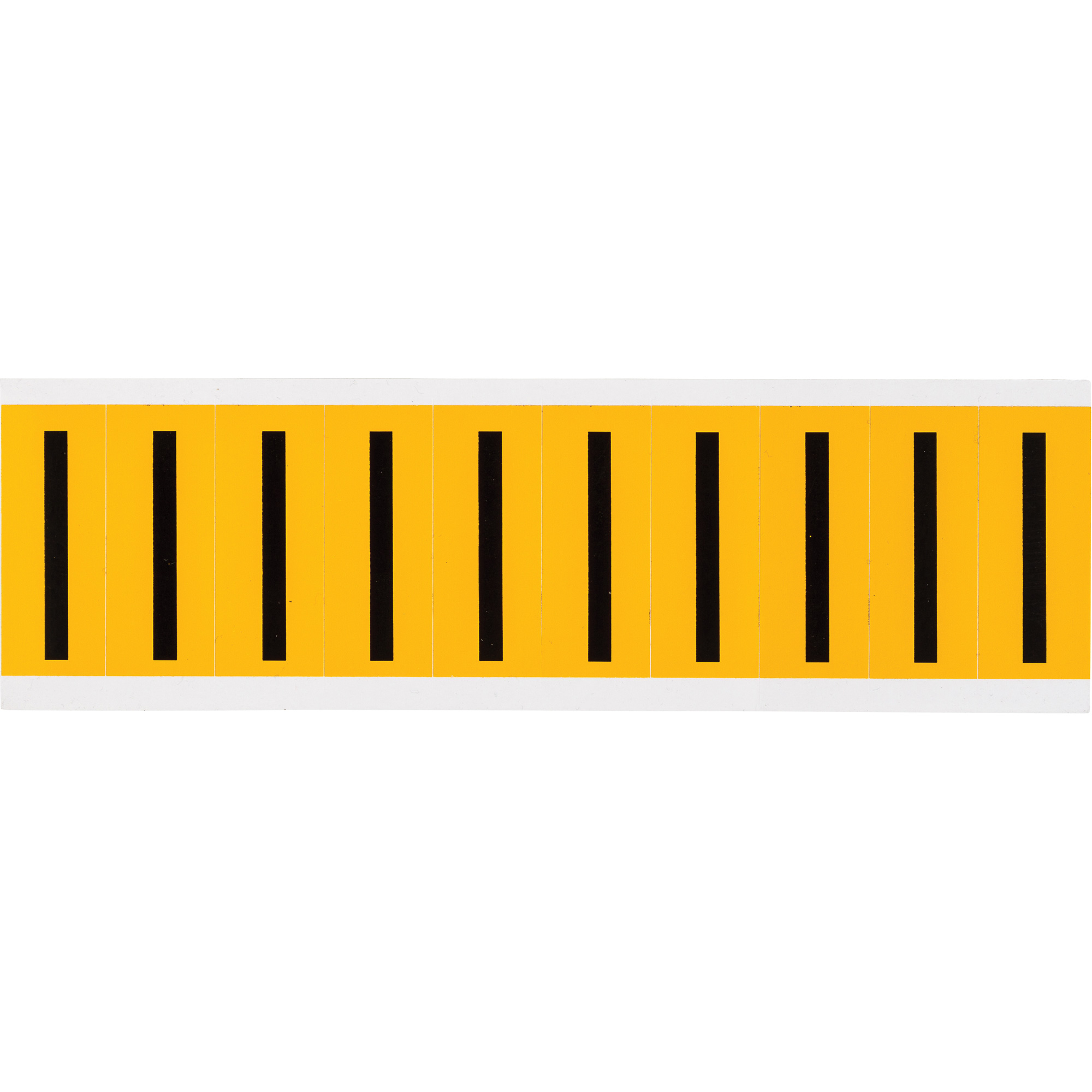 Étiquettes de lettres et chiffres individuels, I, 2" h, Noir sur jaune