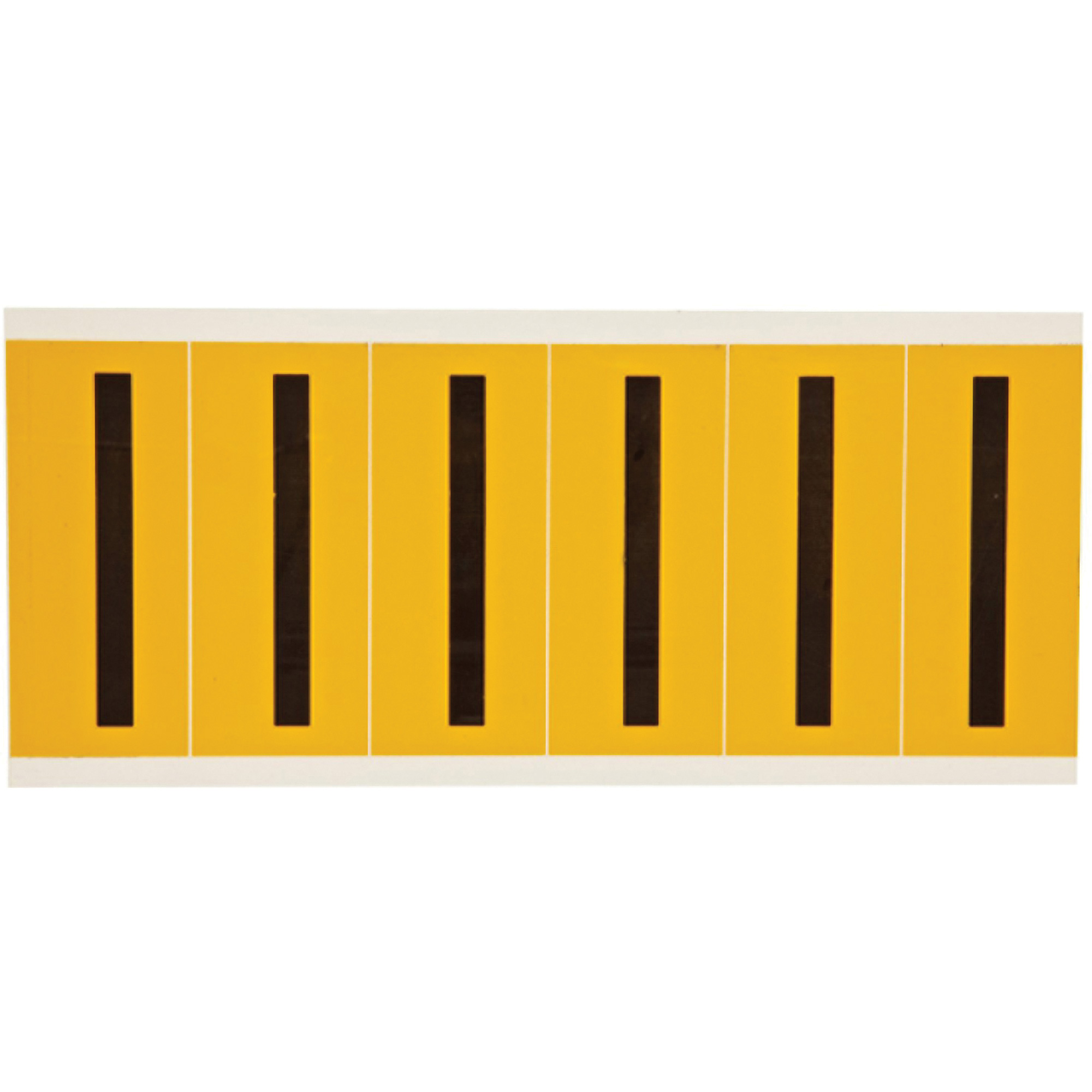 Étiquettes de lettres et chiffres individuels, I, 3" h, Noir sur jaune