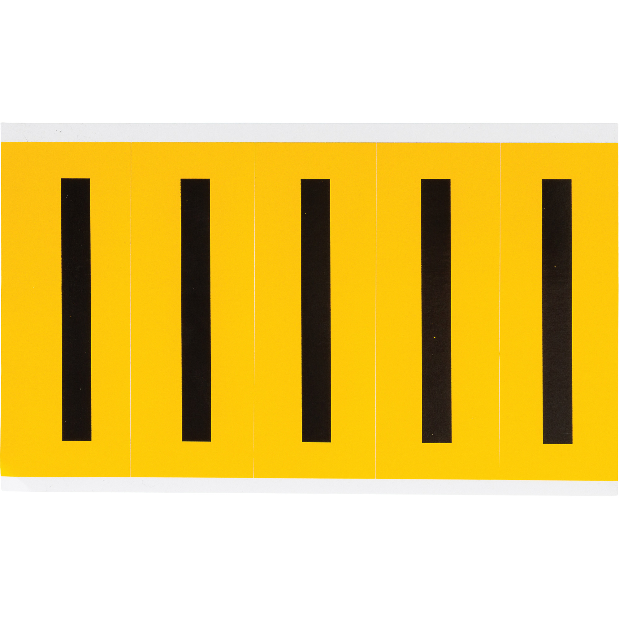 Étiquettes de lettres et chiffres individuels, I, 4" h, Noir sur jaune