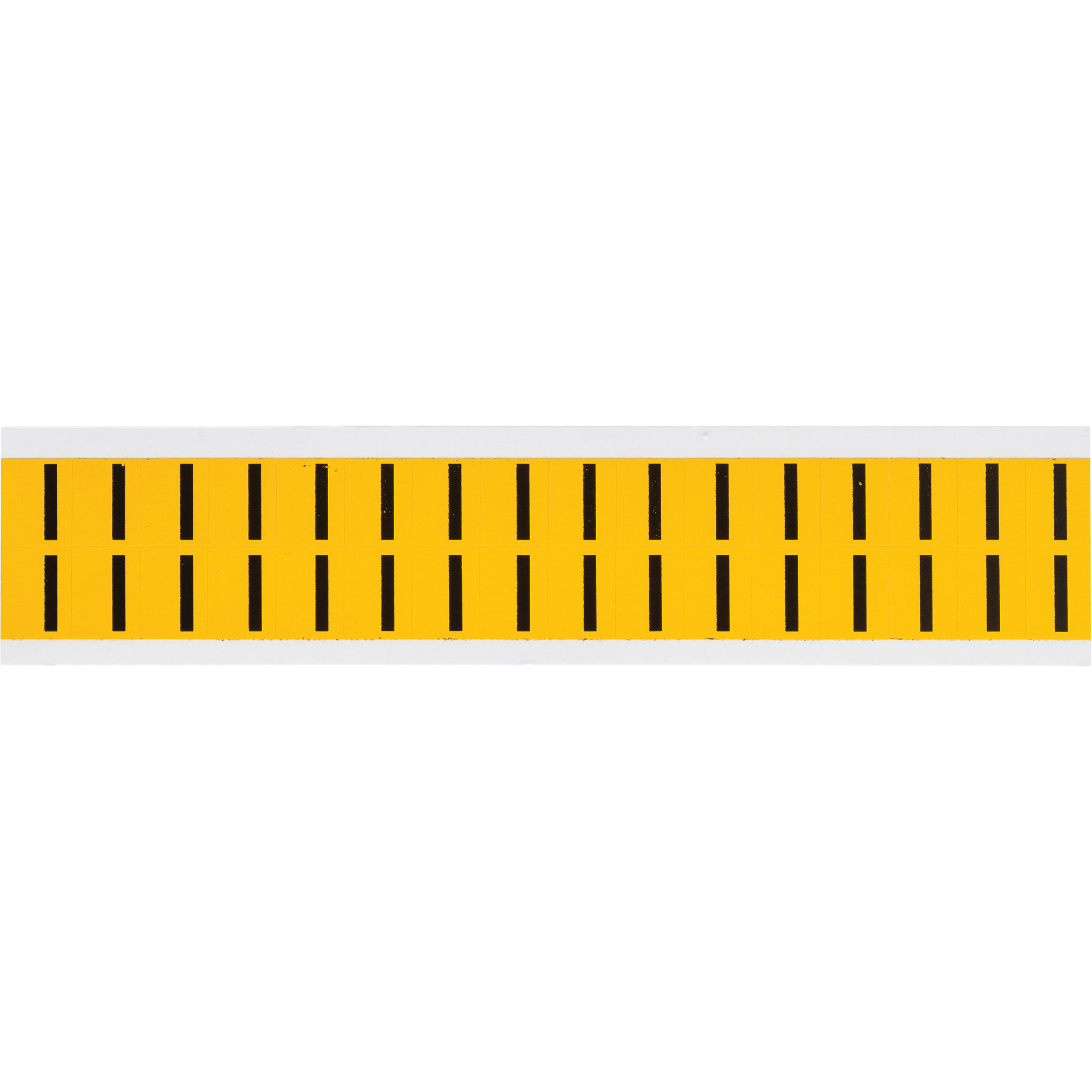 Étiquettes de lettres et chiffres individuels, I, 5/8" h, Noir sur jaune