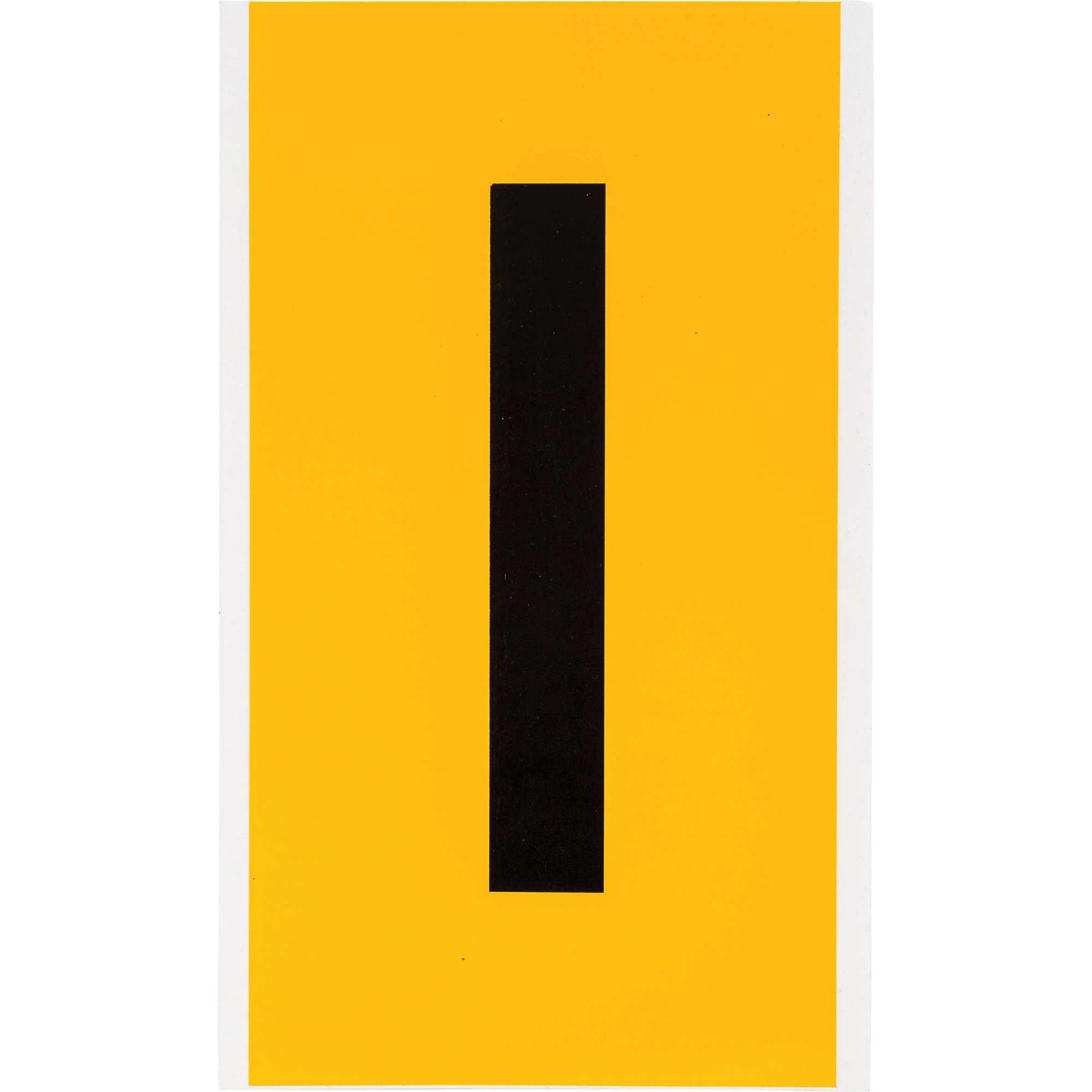 Étiquettes de lettres et chiffres individuels, I, 6" h, Noir sur jaune