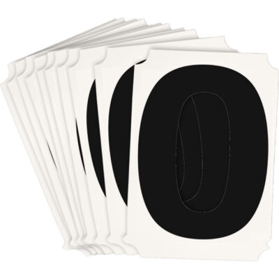 Étiquettes de lettres et chiffres individuels Quick-AlignMD, 0, 3" h, Noir
