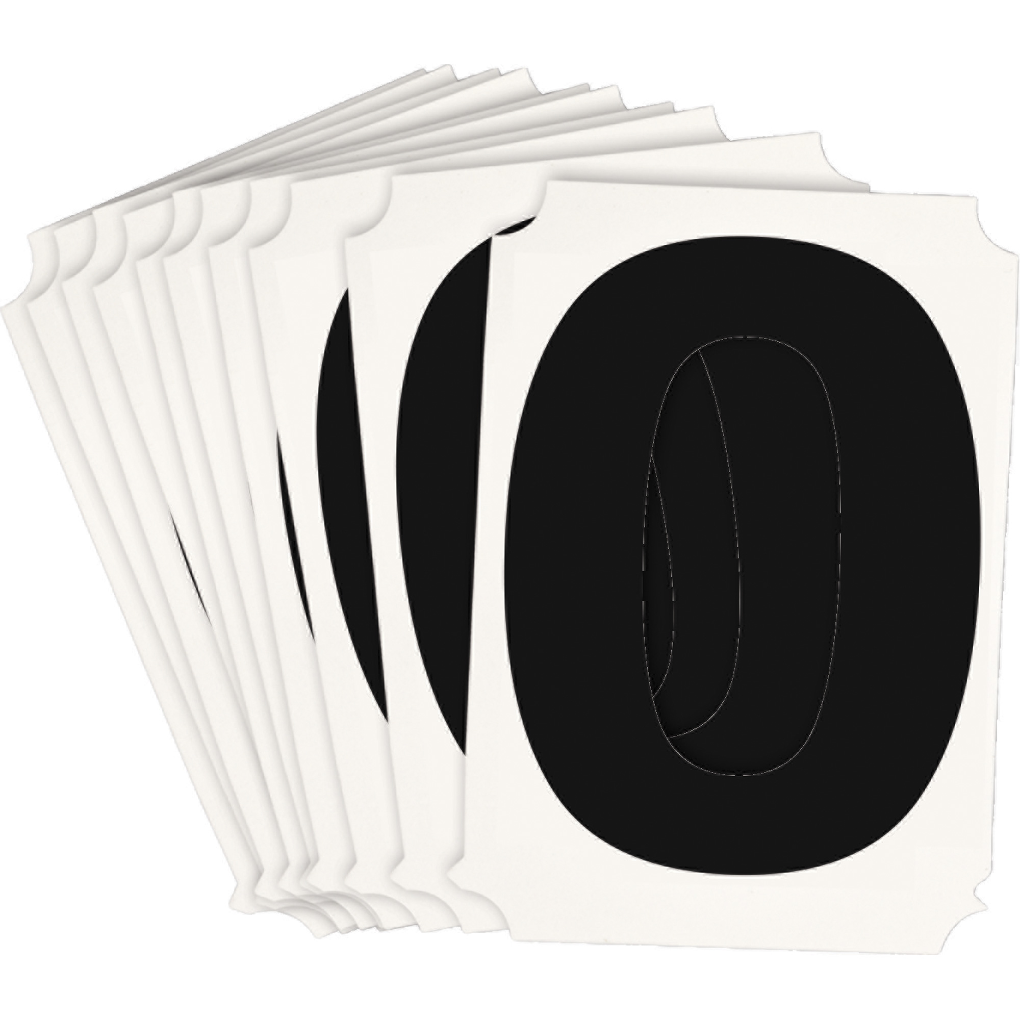 Étiquettes de lettres et chiffres individuels Quick-AlignMD, 0, 3" h, Noir