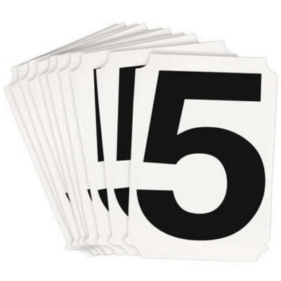 Étiquettes de lettres et chiffres individuels Quick-AlignMD, 5, 4" h, Noir