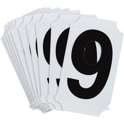 Étiquettes de lettres et chiffres individuels Quick-AlignMD, 9, 2" h, Noir