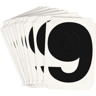 Étiquettes de lettres et chiffres individuels Quick-AlignMD, 9, 3" h, Noir