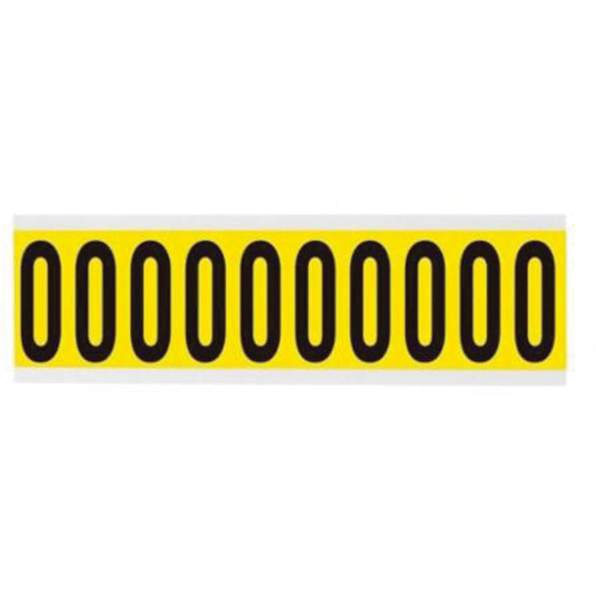 Étiquettes de lettres et chiffres individuels repositionnables, 0, 2" h, Noir sur jaune