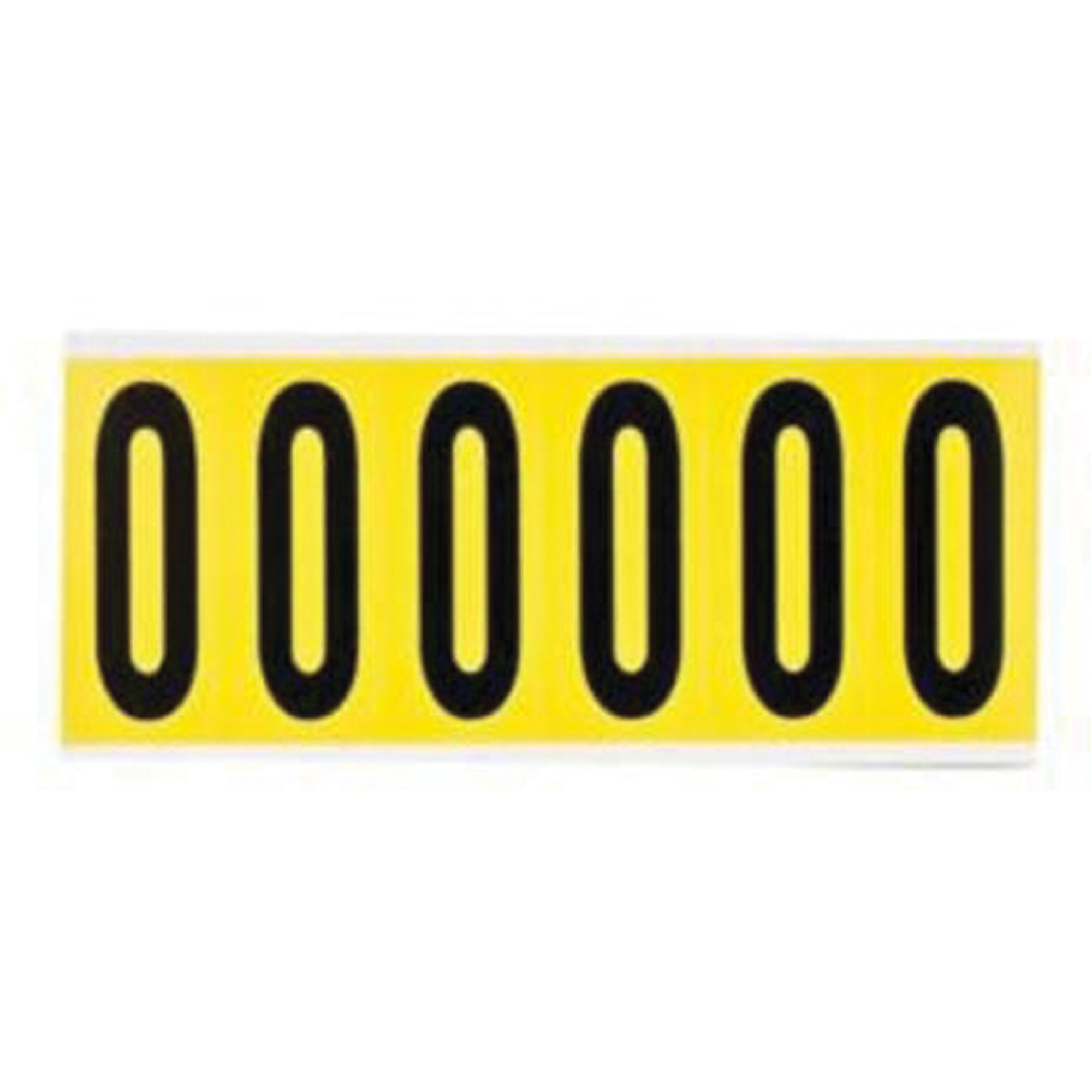 Étiquettes de lettres et chiffres individuels repositionnables, 0, 3" h, Noir sur jaune