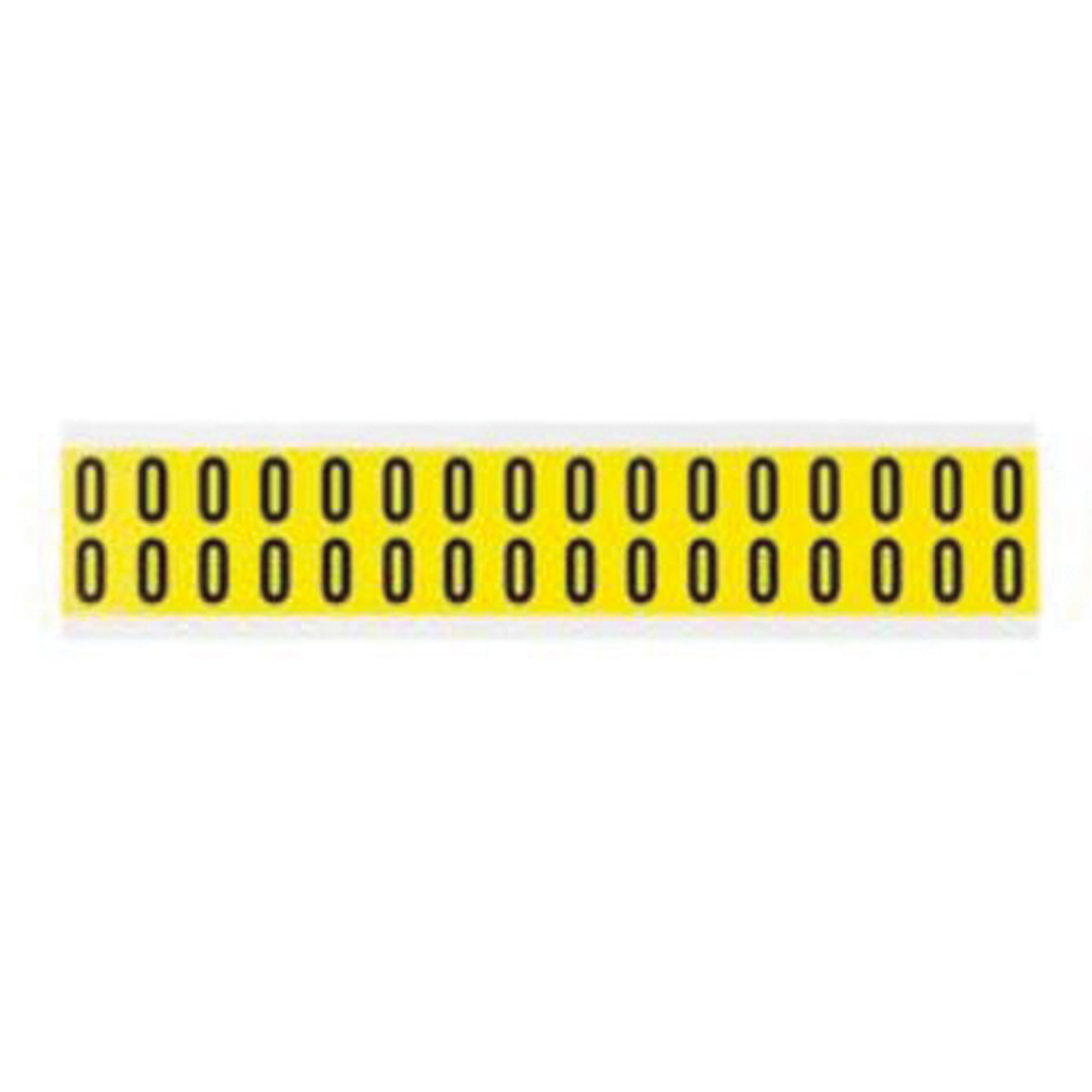 Étiquettes de lettres et chiffres individuels repositionnables, 0, 5/8" h, Noir sur jaune
