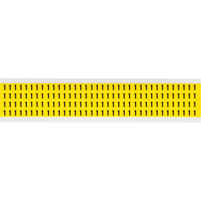 Étiquettes de lettres et chiffres individuels repositionnables, 1, 1/4" h, Noir sur jaune
