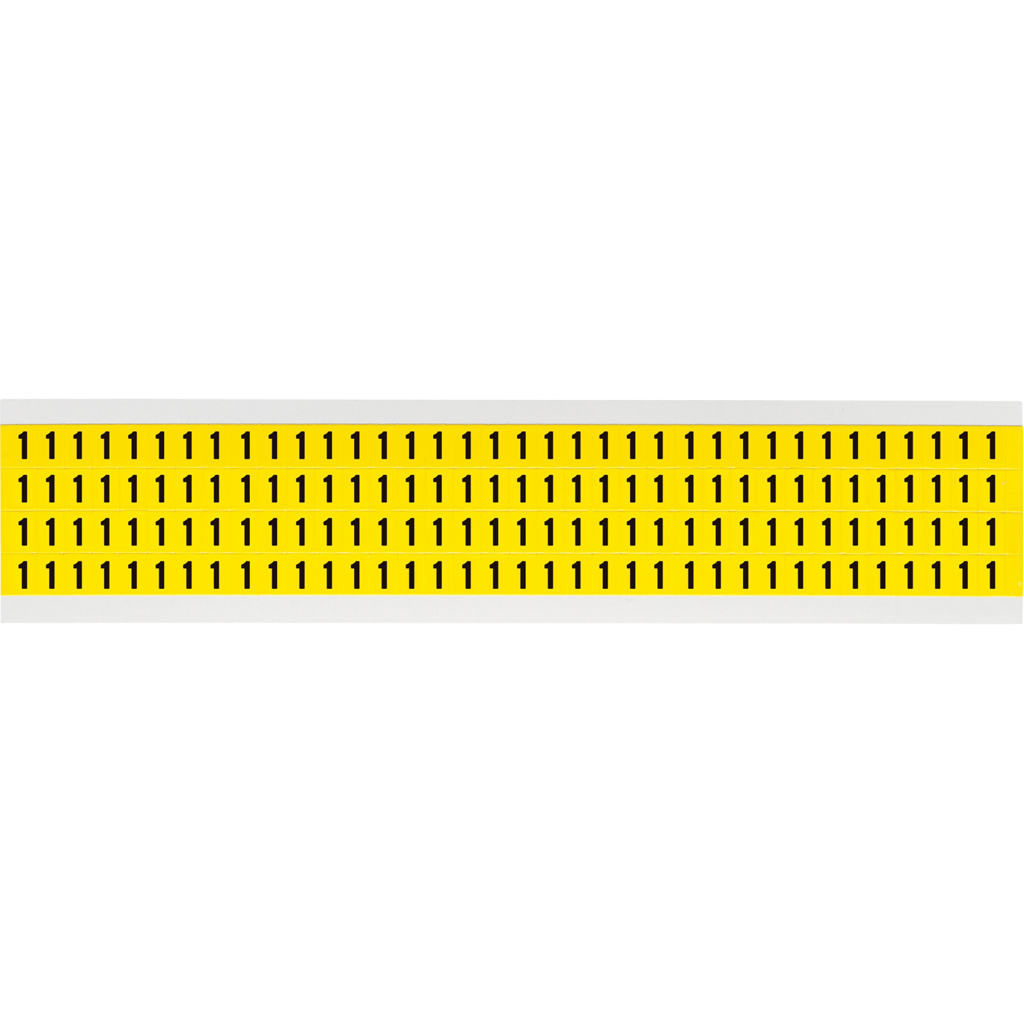 Étiquettes de lettres et chiffres individuels repositionnables, 1, 1/4" h, Noir sur jaune