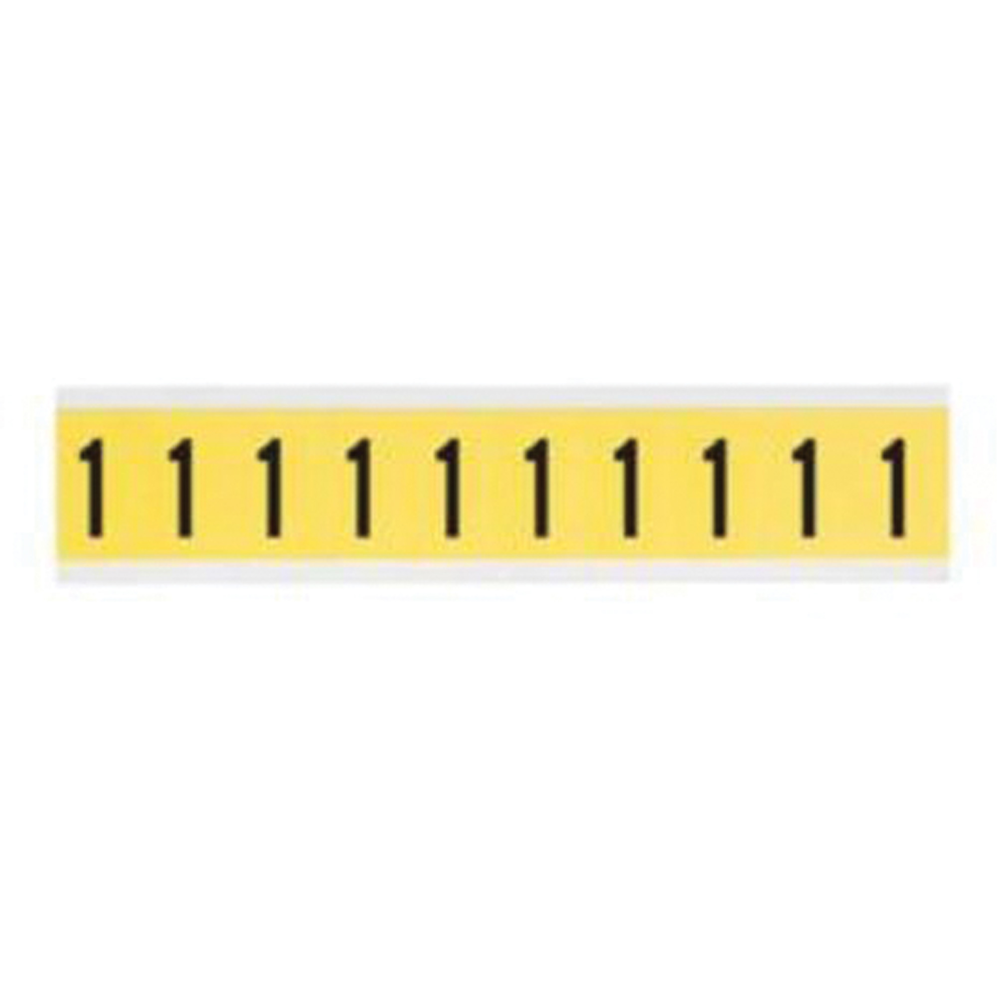Étiquettes de lettres et chiffres individuels repositionnables, 1, 1" h, Noir sur jaune
