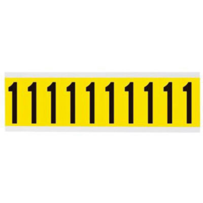 Étiquettes de lettres et chiffres individuels repositionnables, 1, 2" h, Noir sur jaune