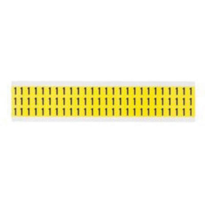 Étiquettes de lettres et chiffres individuels repositionnables, 1, 3/8" h, Noir sur jaune