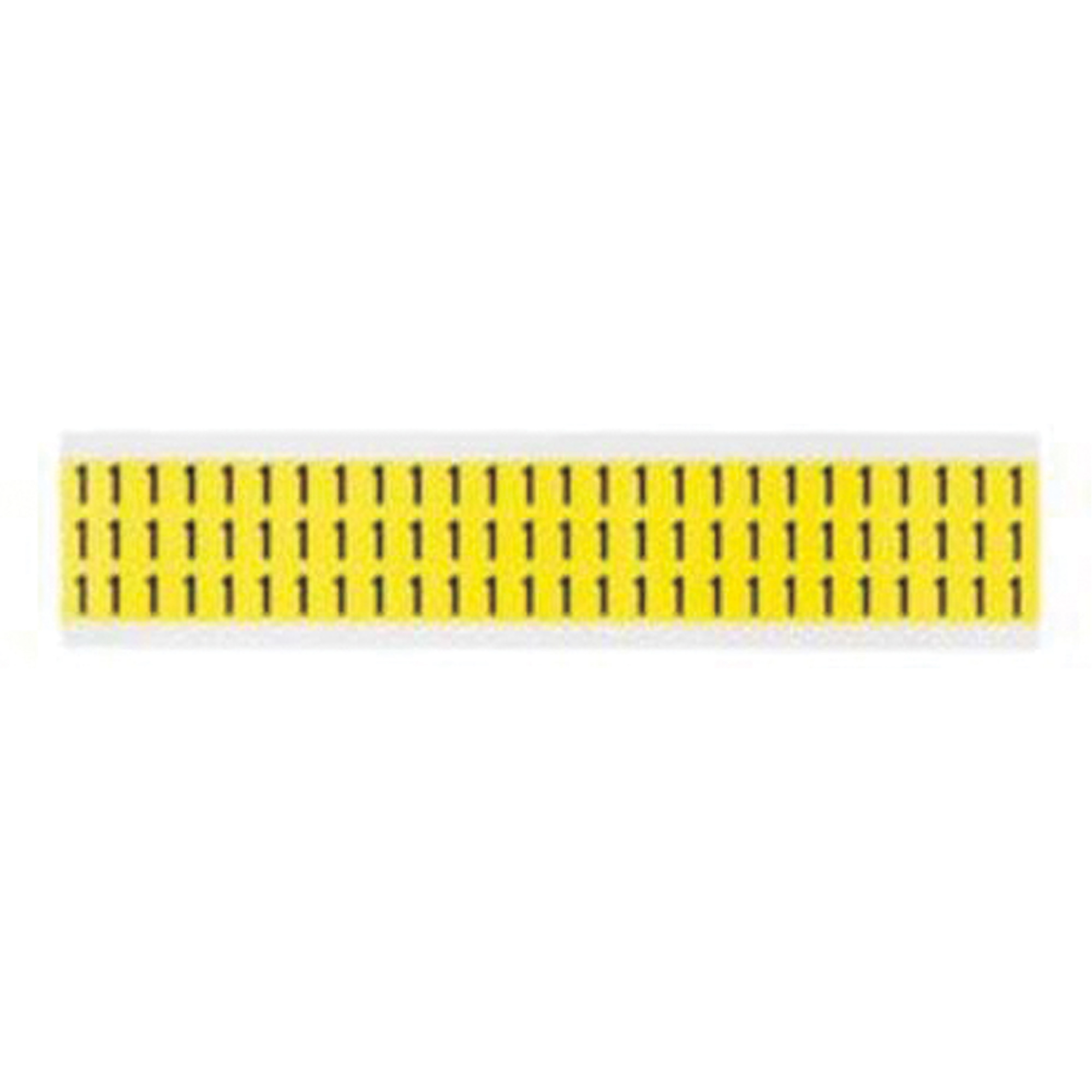Étiquettes de lettres et chiffres individuels repositionnables, 1, 3/8" h, Noir sur jaune