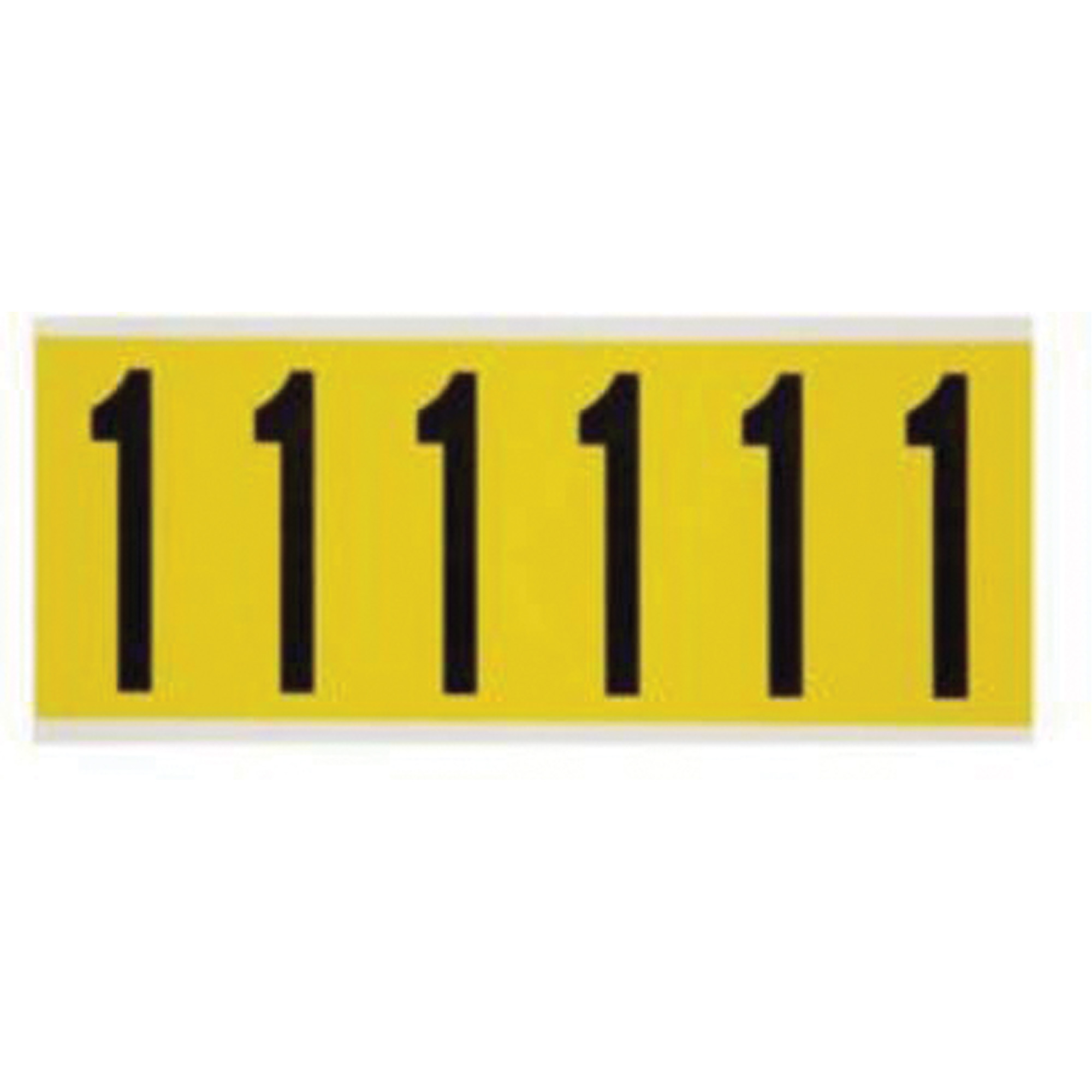 Étiquettes de lettres et chiffres individuels repositionnables, 1, 3" h, Noir sur jaune