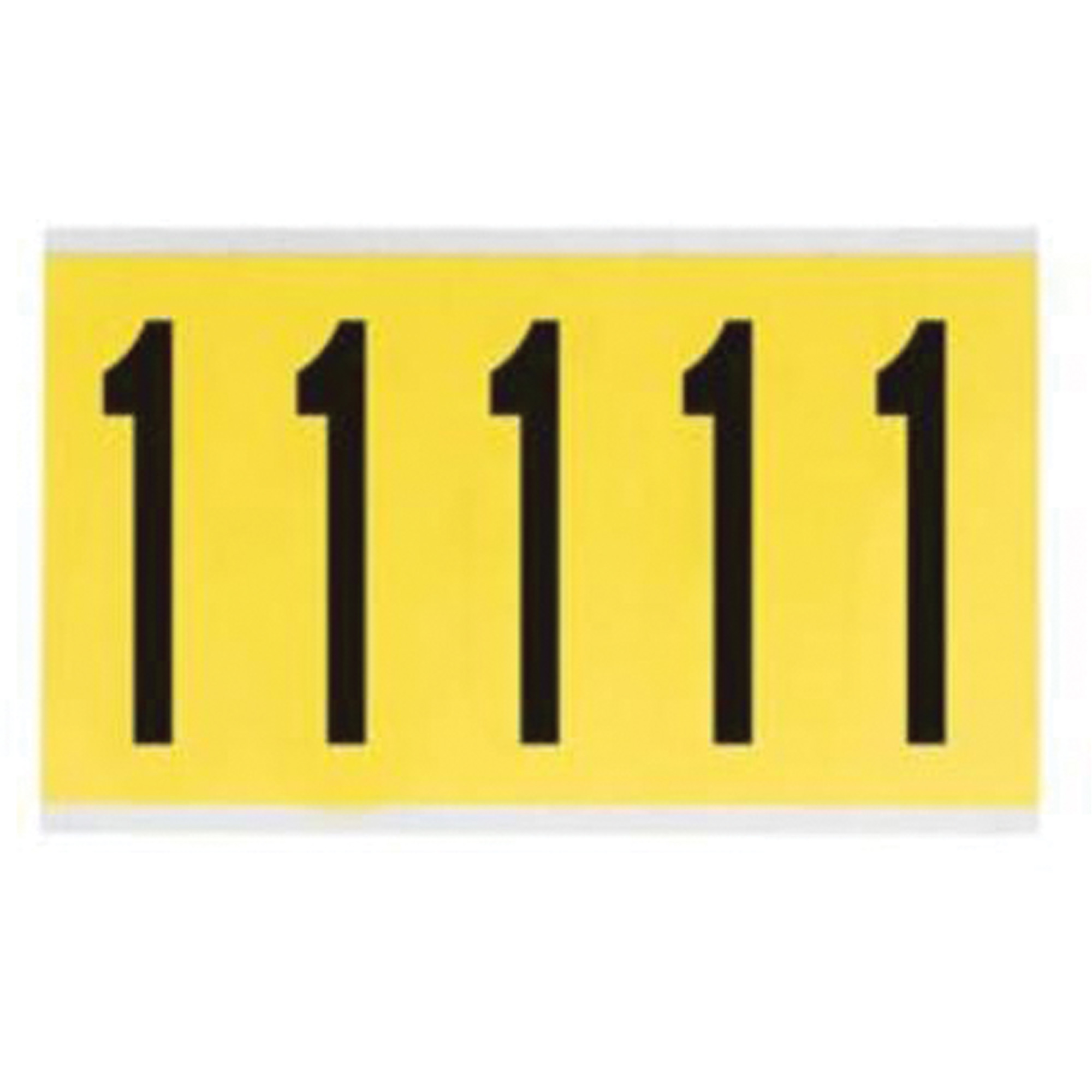 Étiquettes de lettres et chiffres individuels repositionnables, 1, 4" h, Noir sur jaune