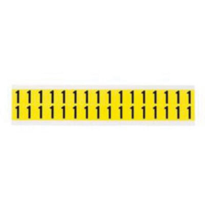 Étiquettes de lettres et chiffres individuels repositionnables, 1, 5/8" h, Noir sur jaune