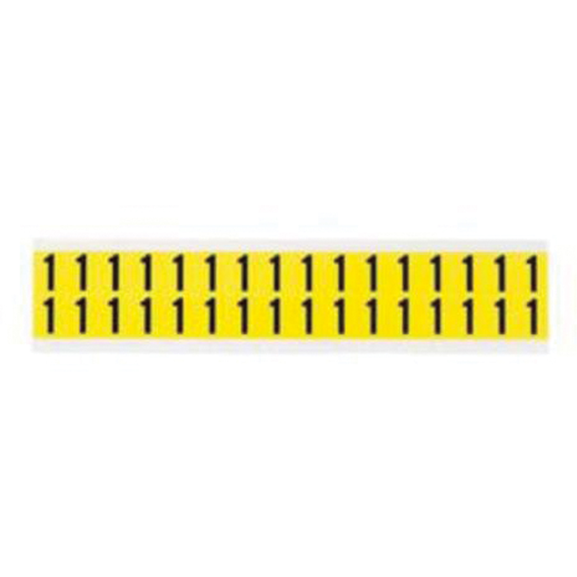 Étiquettes de lettres et chiffres individuels repositionnables, 1, 5/8" h, Noir sur jaune