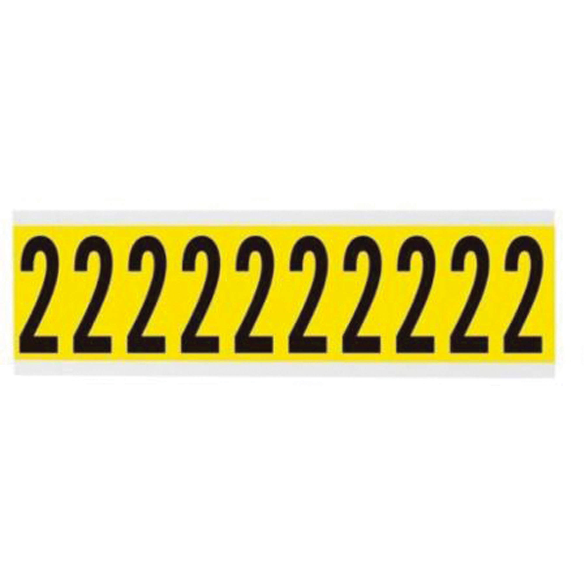 Étiquettes de lettres et chiffres individuels repositionnables, 2, 2" h, Noir sur jaune