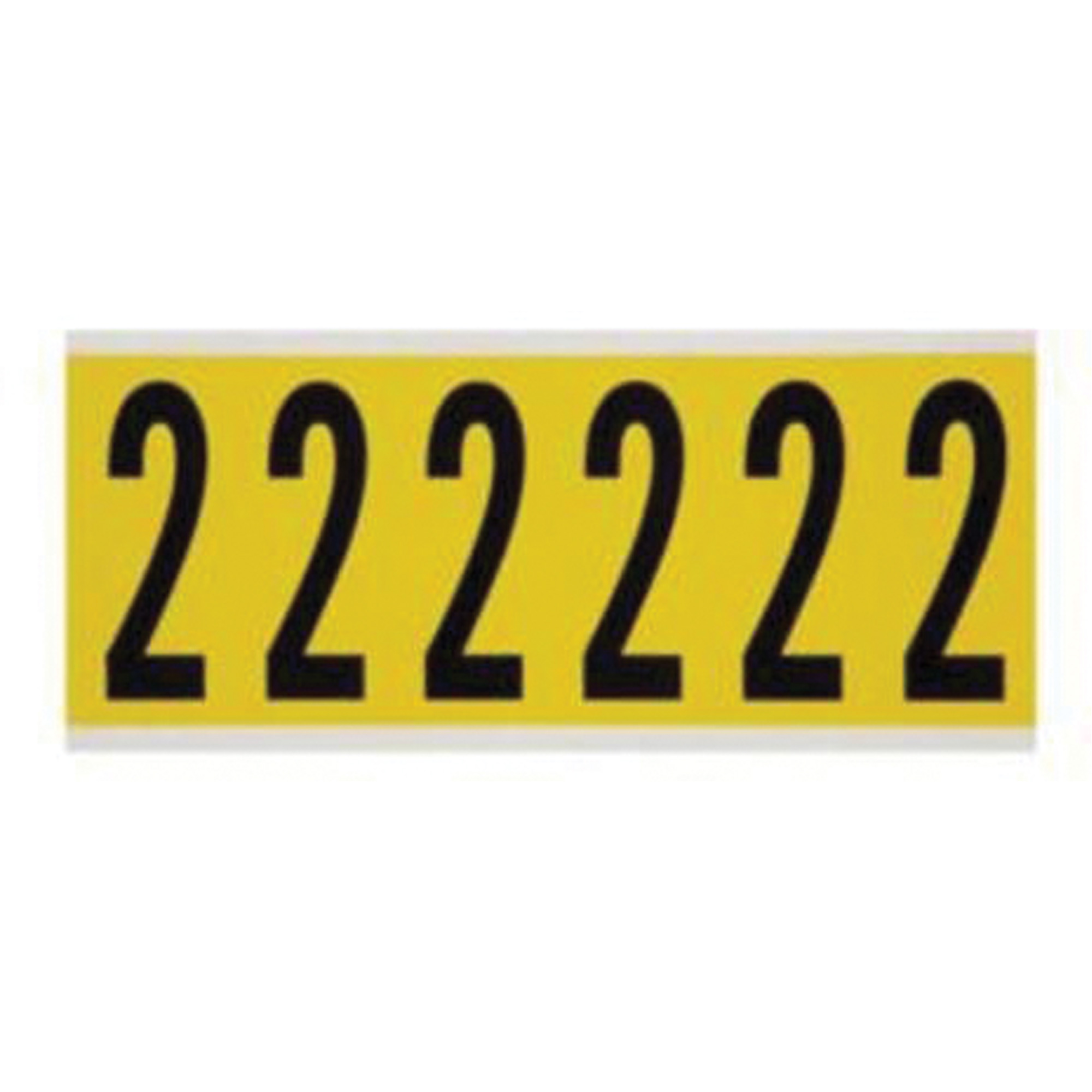 Étiquettes de lettres et chiffres individuels repositionnables, 2, 3" h, Noir sur jaune