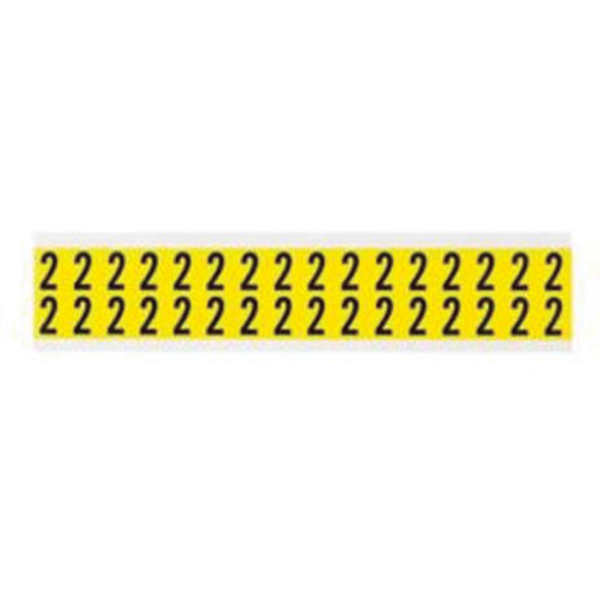 Étiquettes de lettres et chiffres individuels repositionnables, 2, 5/8" h, Noir sur jaune