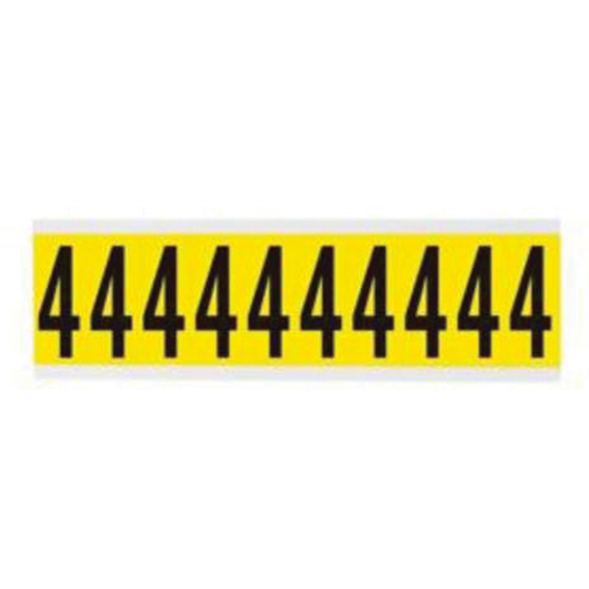 Étiquettes de lettres et chiffres individuels repositionnables, 4, 2" h, Noir sur jaune