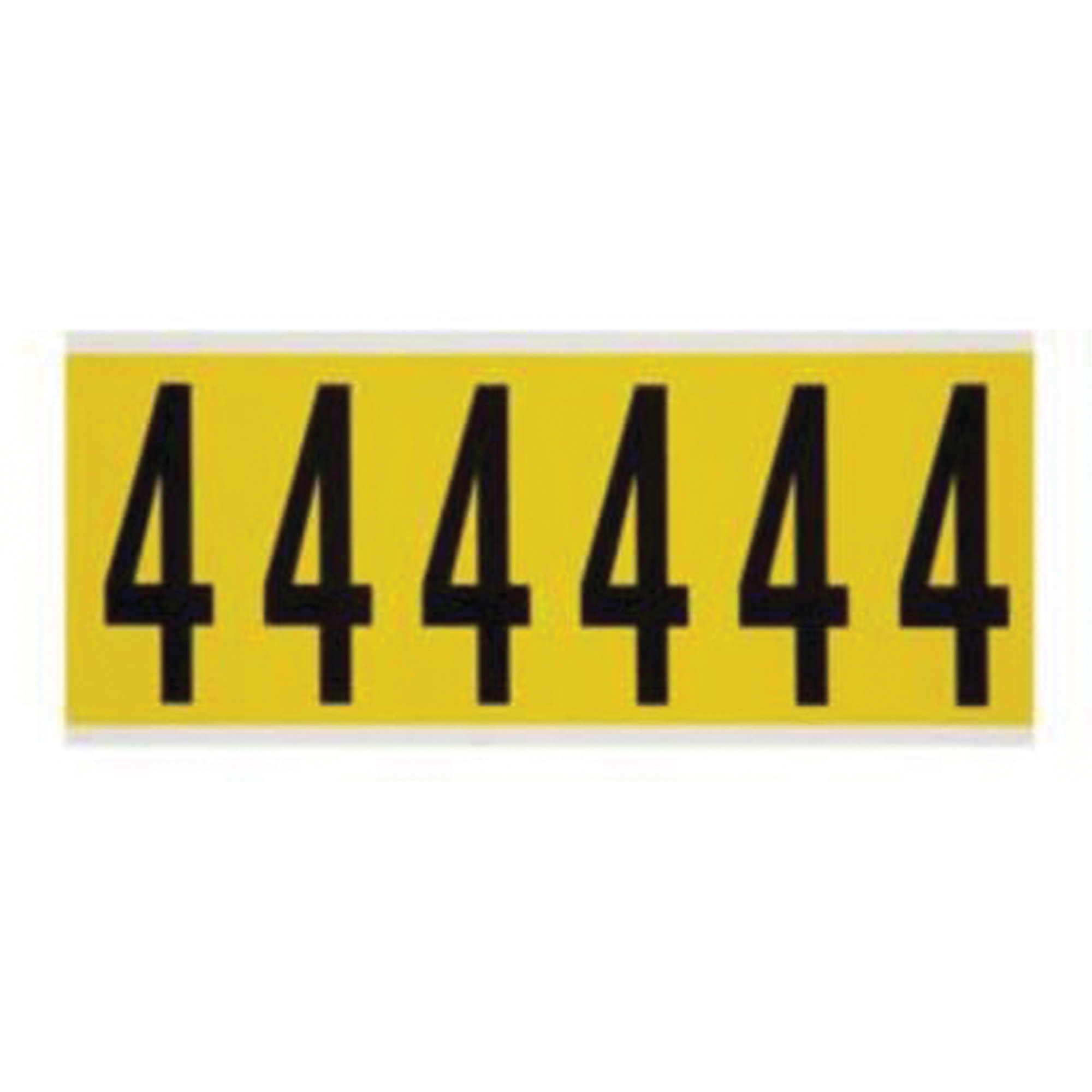 Étiquettes de lettres et chiffres individuels repositionnables, 4, 3" h, Noir sur jaune