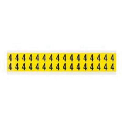 Étiquettes de lettres et chiffres individuels repositionnables, 4, 5/8" h, Noir sur jaune