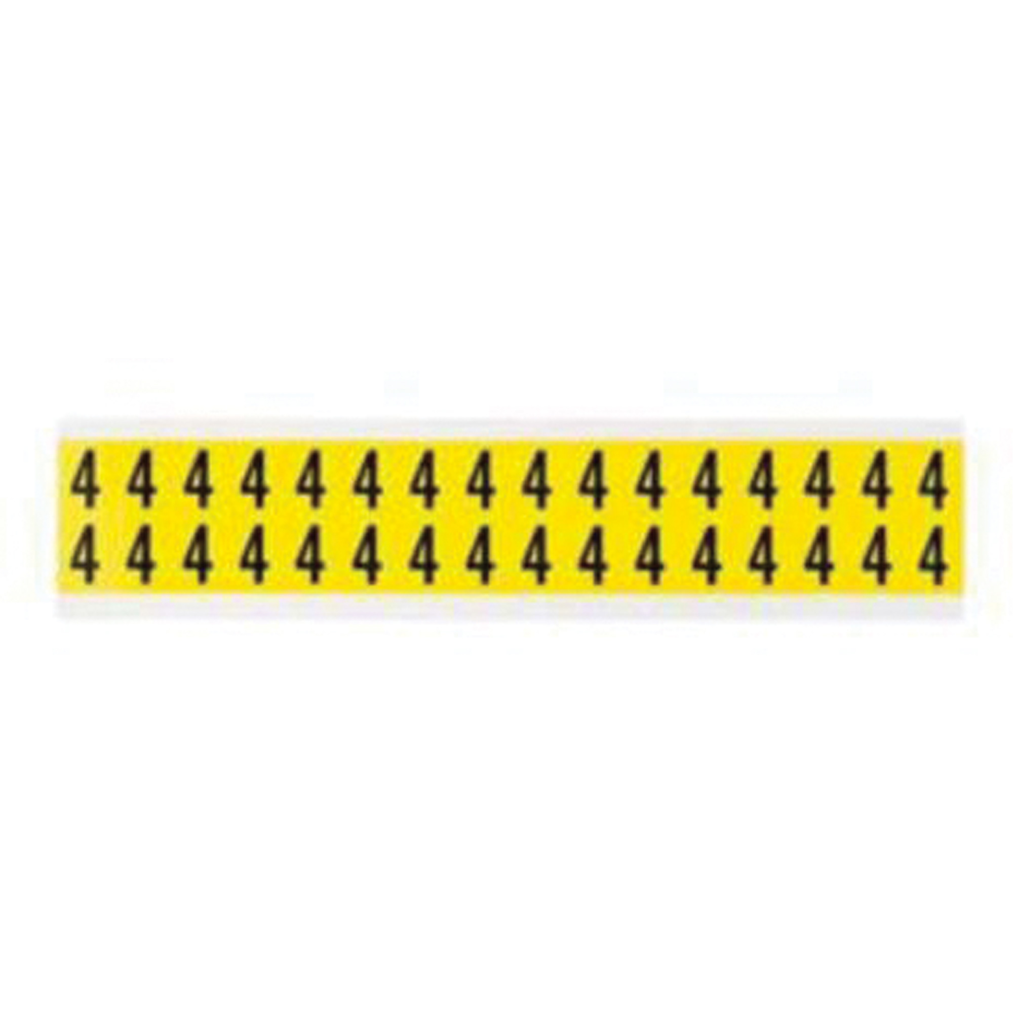 Étiquettes de lettres et chiffres individuels repositionnables, 4, 5/8" h, Noir sur jaune