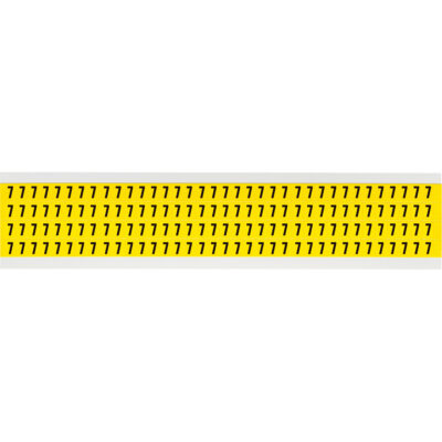 Étiquettes de lettres et chiffres individuels repositionnables, 7, 1/4" h, Noir sur jaune