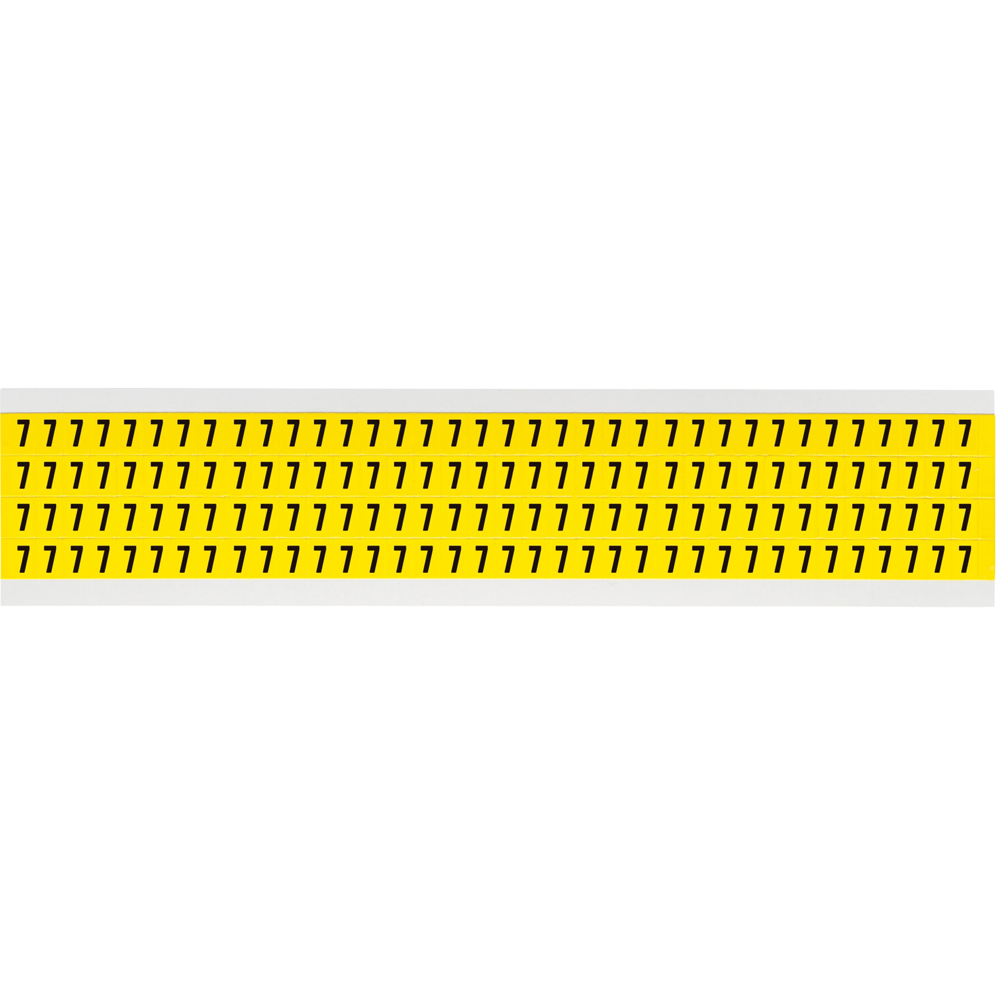 Étiquettes de lettres et chiffres individuels repositionnables, 7, 1/4" h, Noir sur jaune