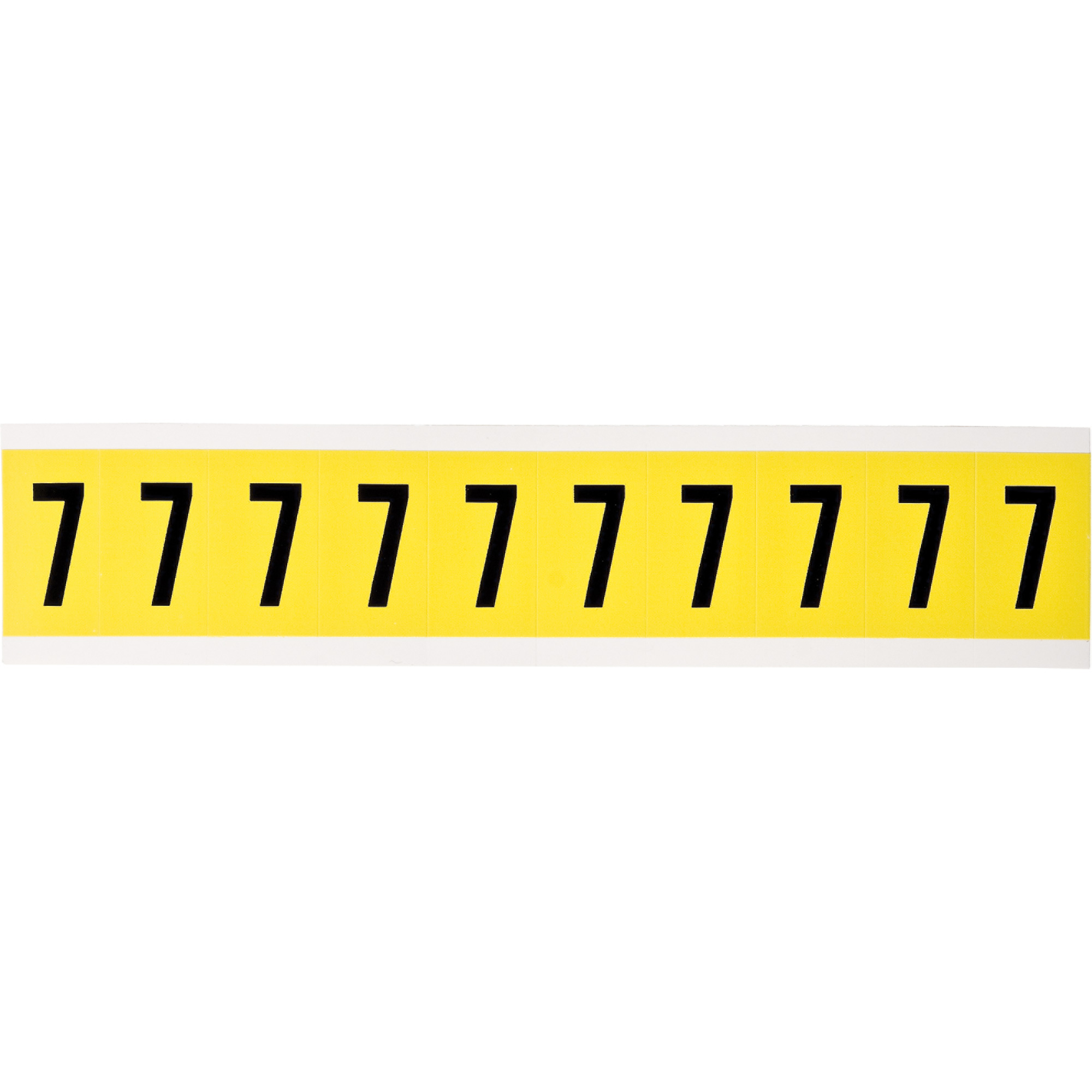 Étiquettes de lettres et chiffres individuels repositionnables, 7, 1" h, Noir sur jaune