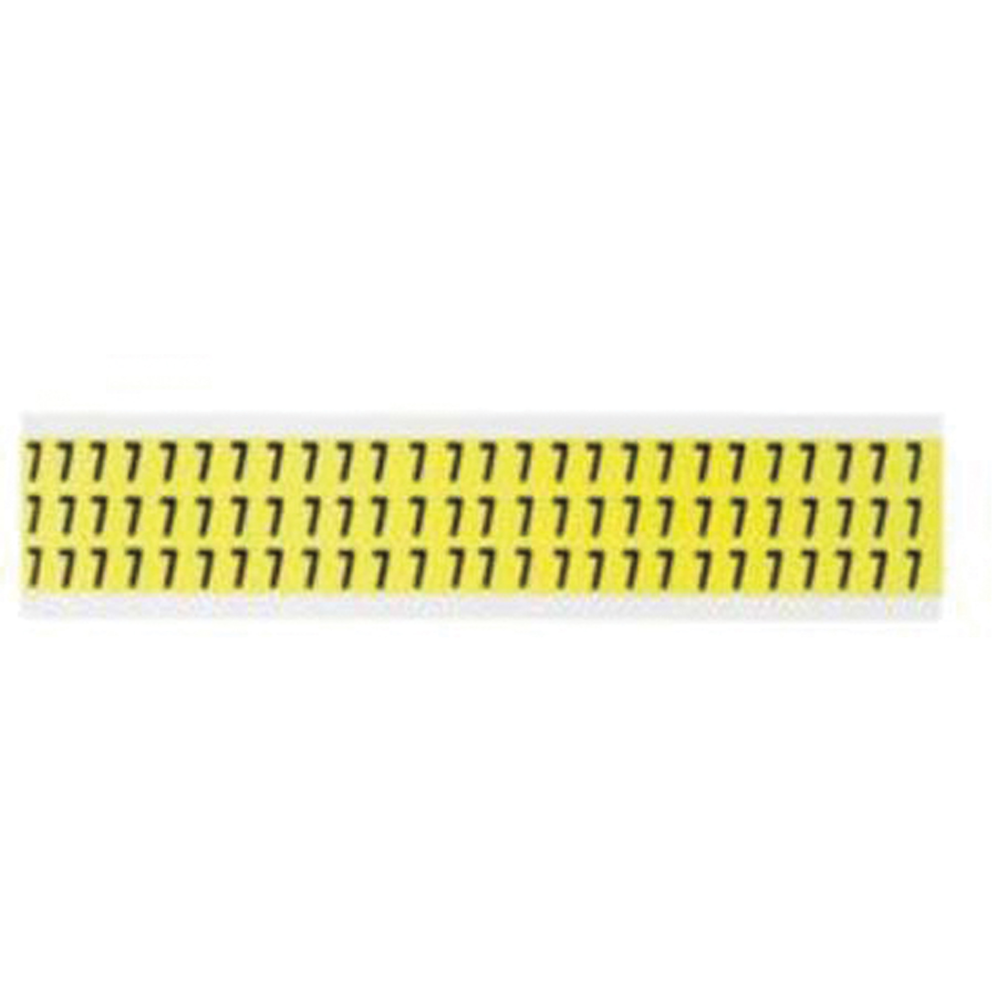 Étiquettes de lettres et chiffres individuels repositionnables, 7, 3/8" h, Noir sur jaune