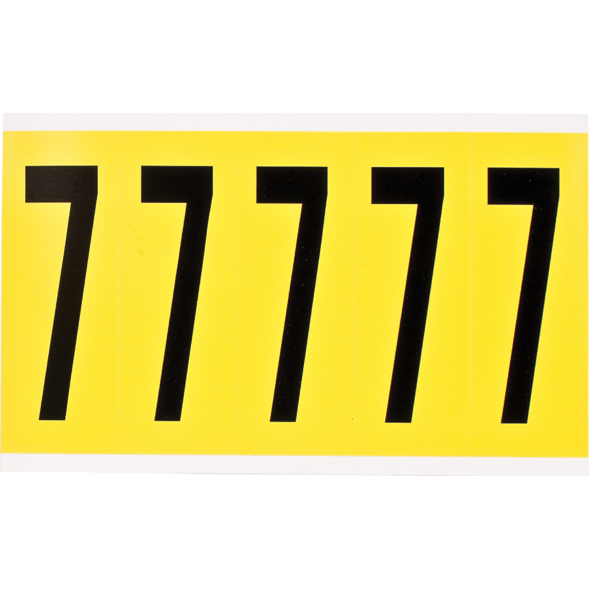 Étiquettes de lettres et chiffres individuels repositionnables, 7, 4" h, Noir sur jaune