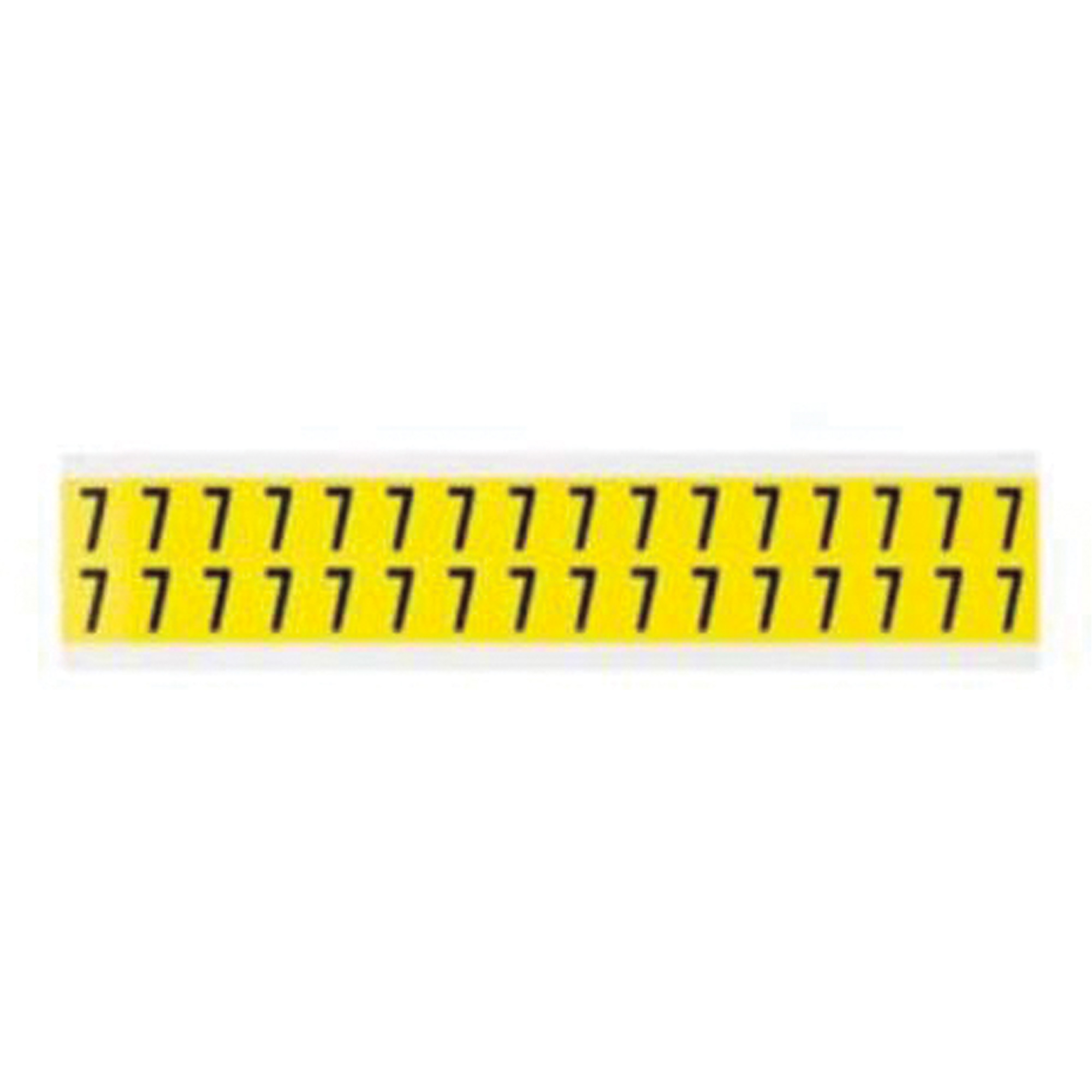 Étiquettes de lettres et chiffres individuels repositionnables, 7, 5/8" h, Noir sur jaune