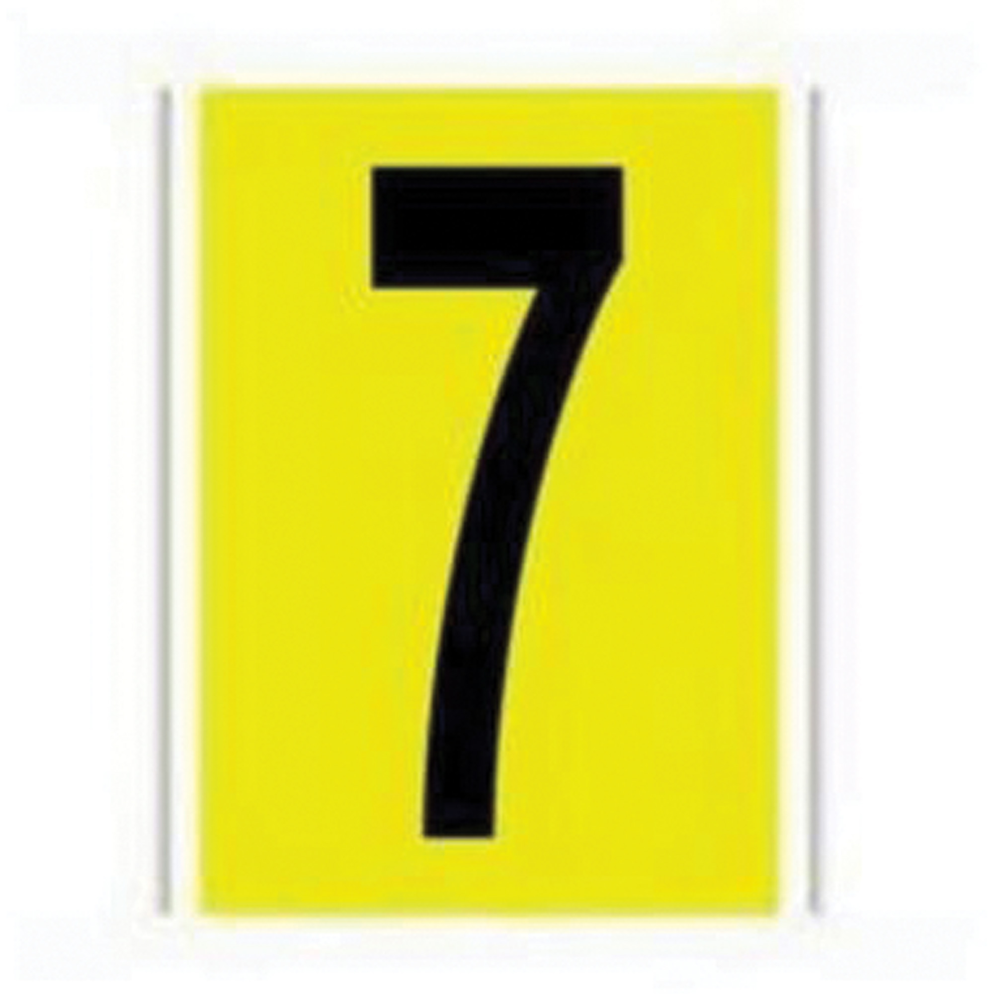 Étiquettes de lettres et chiffres individuels repositionnables, 7, 6" h, Noir sur jaune