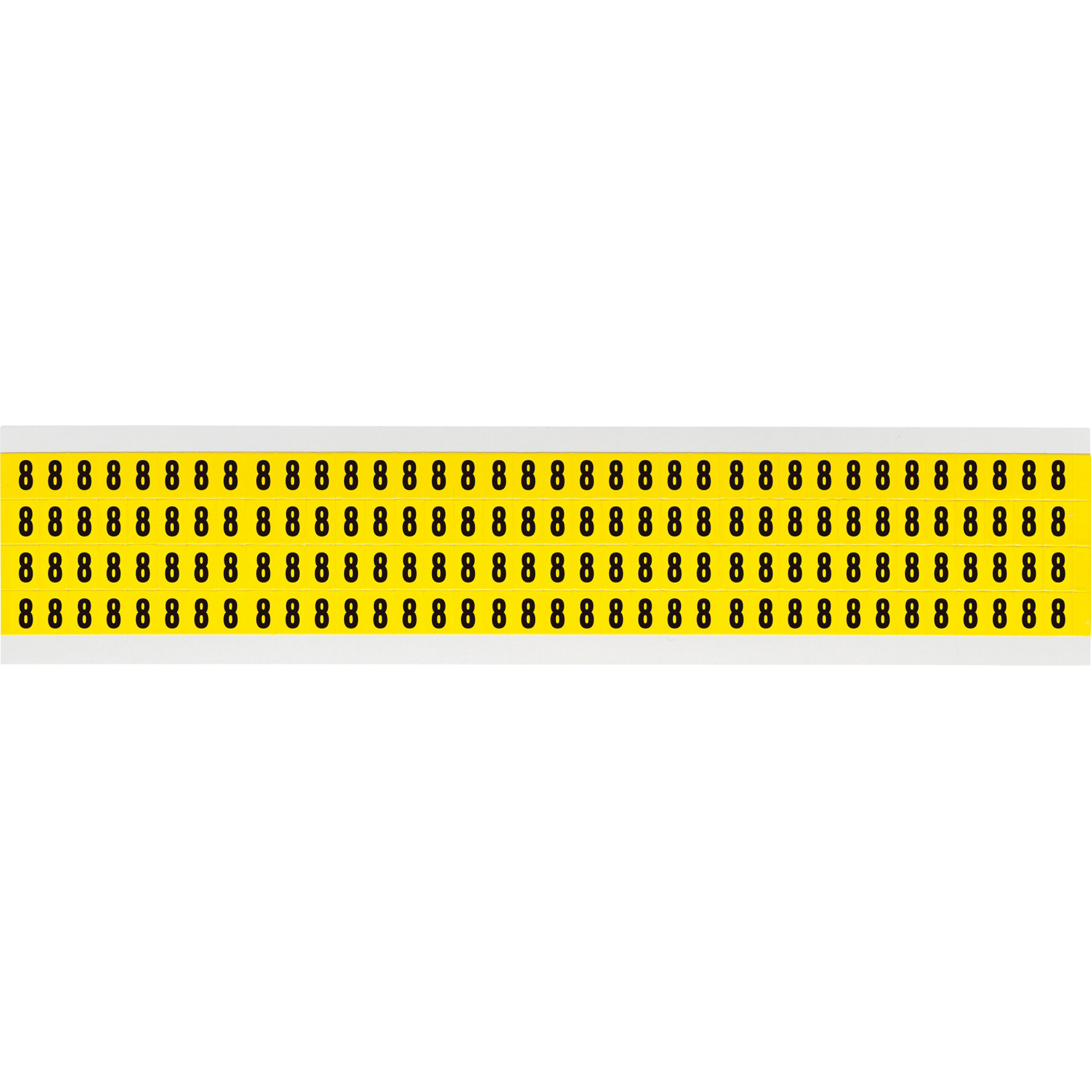 Étiquettes de lettres et chiffres individuels repositionnables, 8, 1/4" h, Noir sur jaune