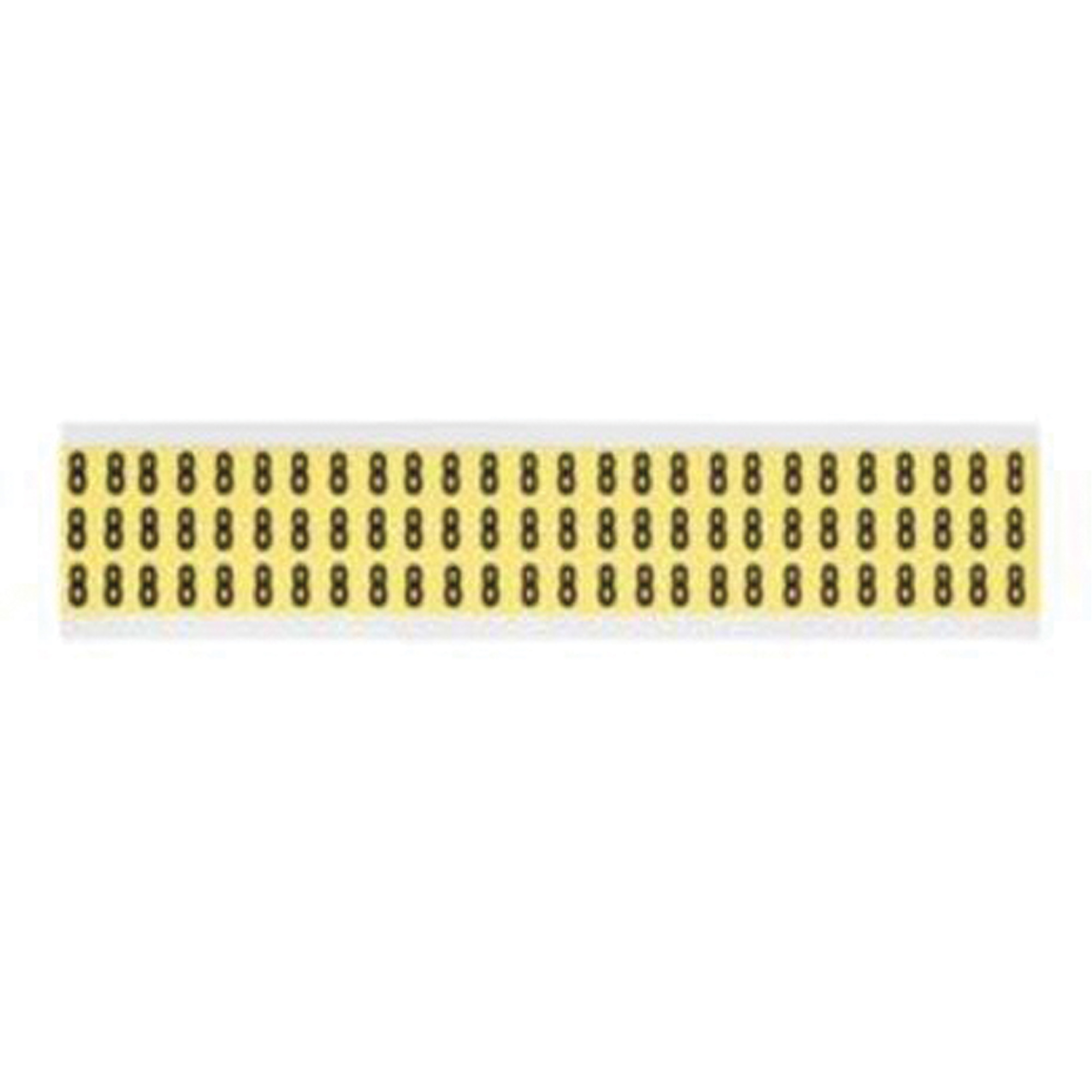 Étiquettes de lettres et chiffres individuels repositionnables, 8, 3/8" h, Noir sur jaune