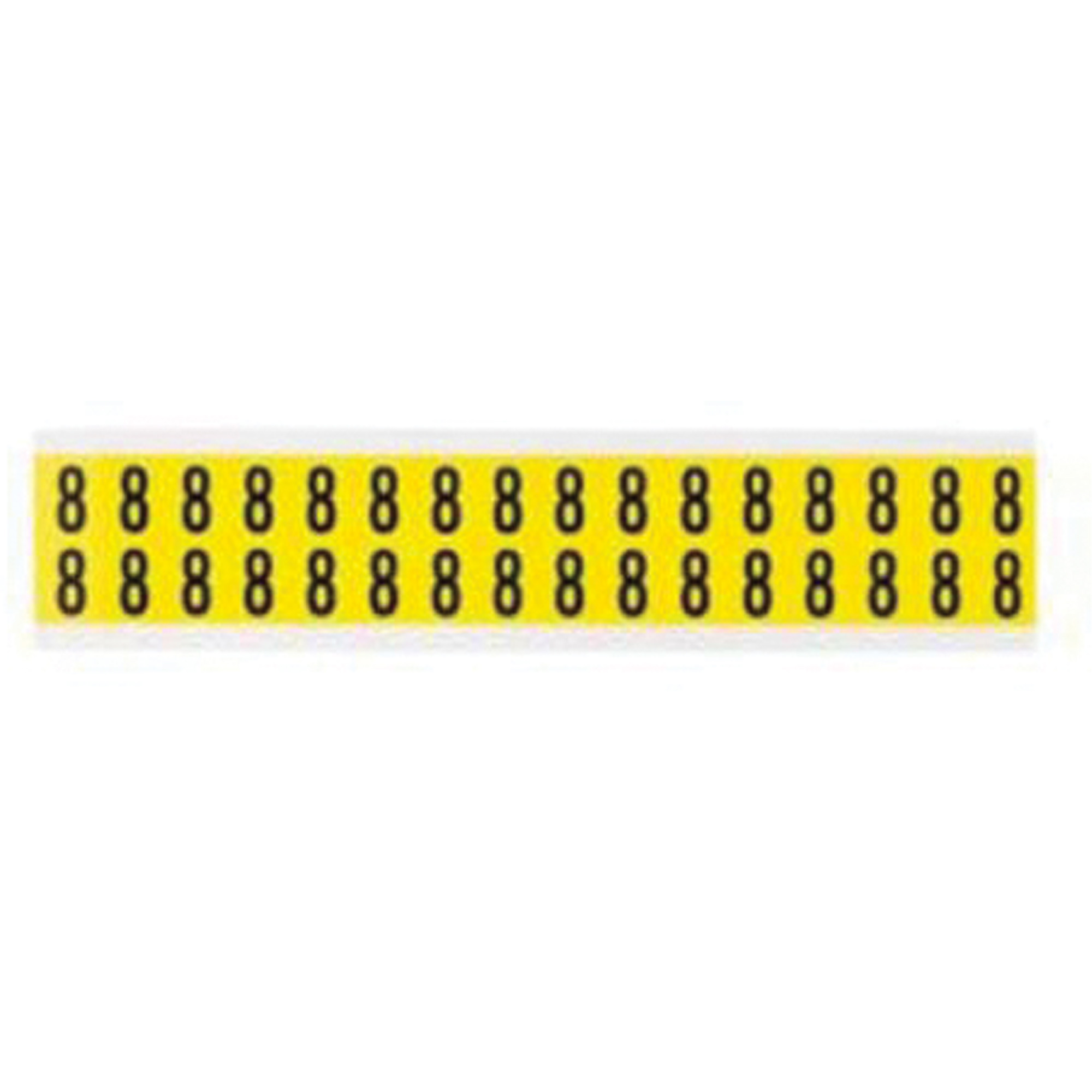 Étiquettes de lettres et chiffres individuels repositionnables, 8, 5/8" h, Noir sur jaune