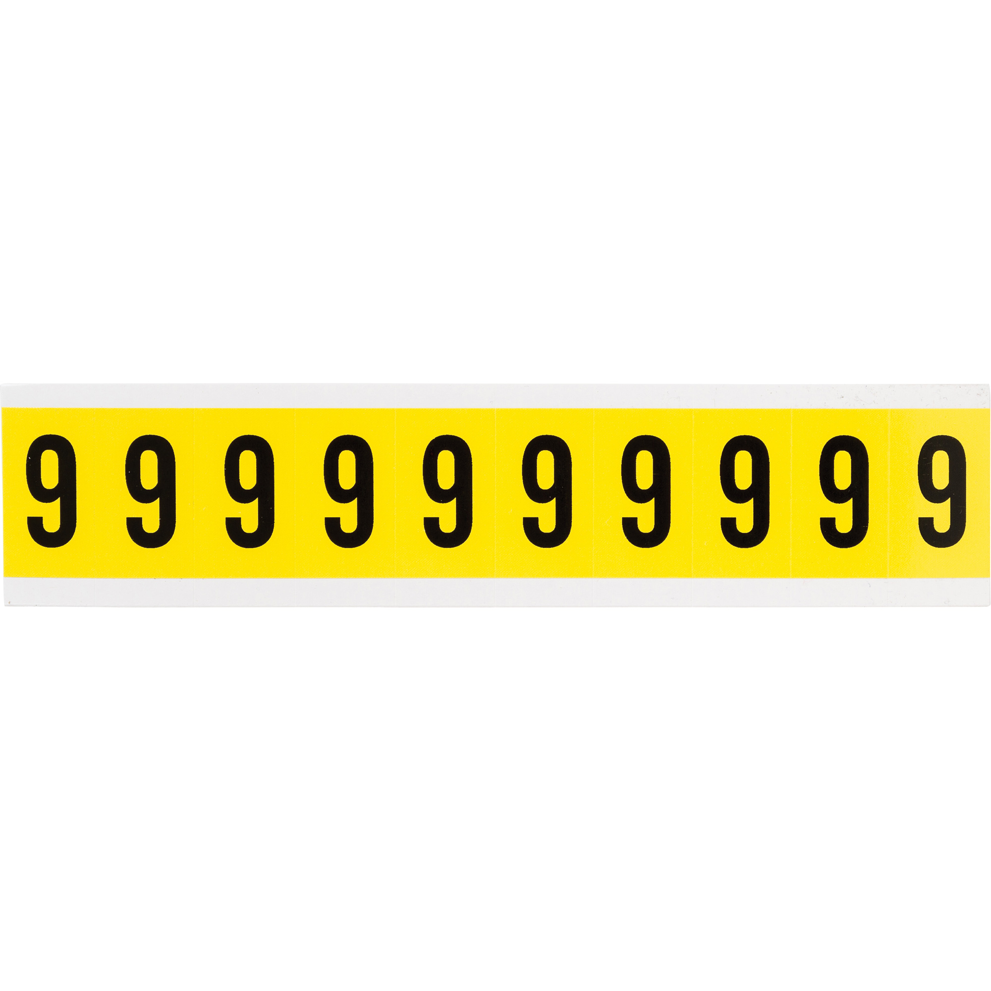 Étiquettes de lettres et chiffres individuels repositionnables, 9, 1" h, Noir sur jaune
